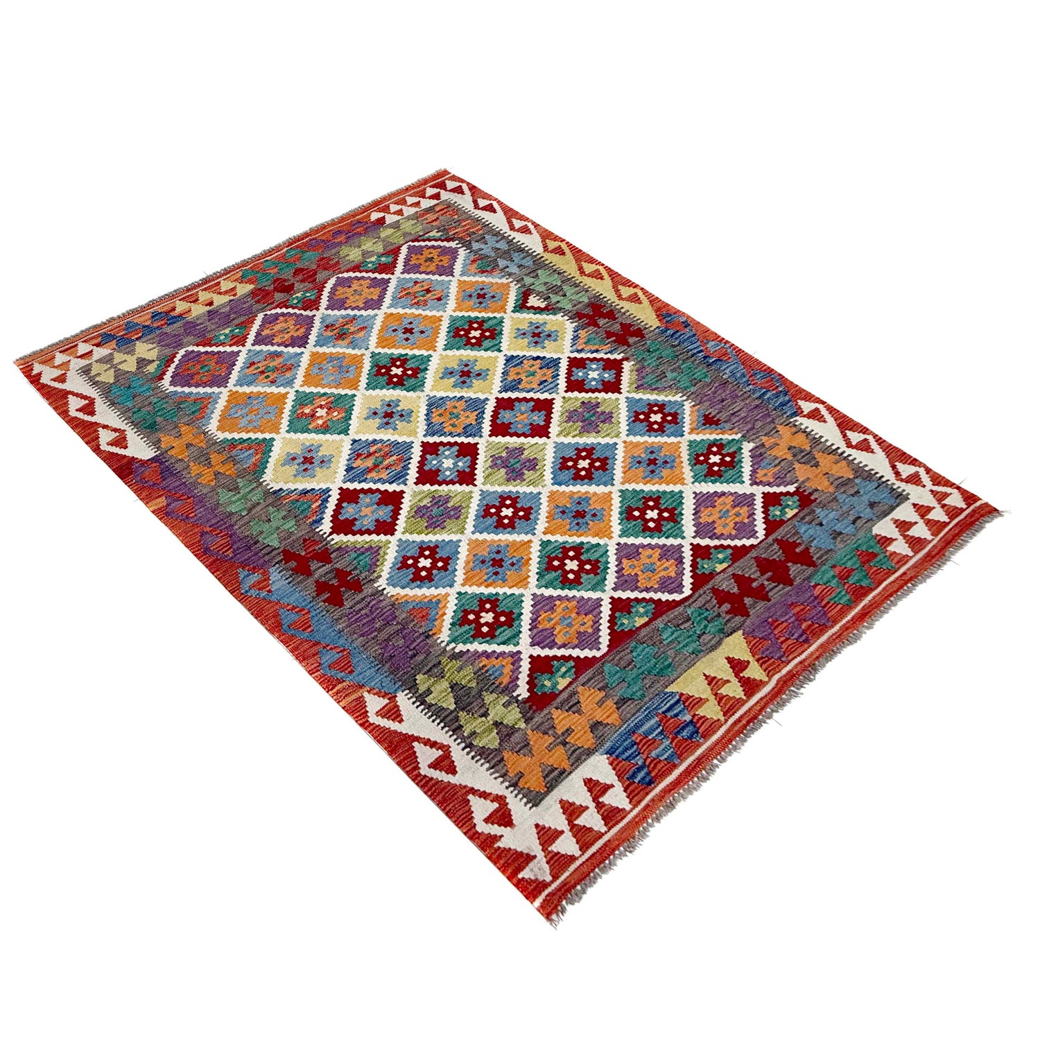 Medium Size Chobi Kilim 4' 8" x 6' 3" ft / 142 x 190 cm - No. Y39498