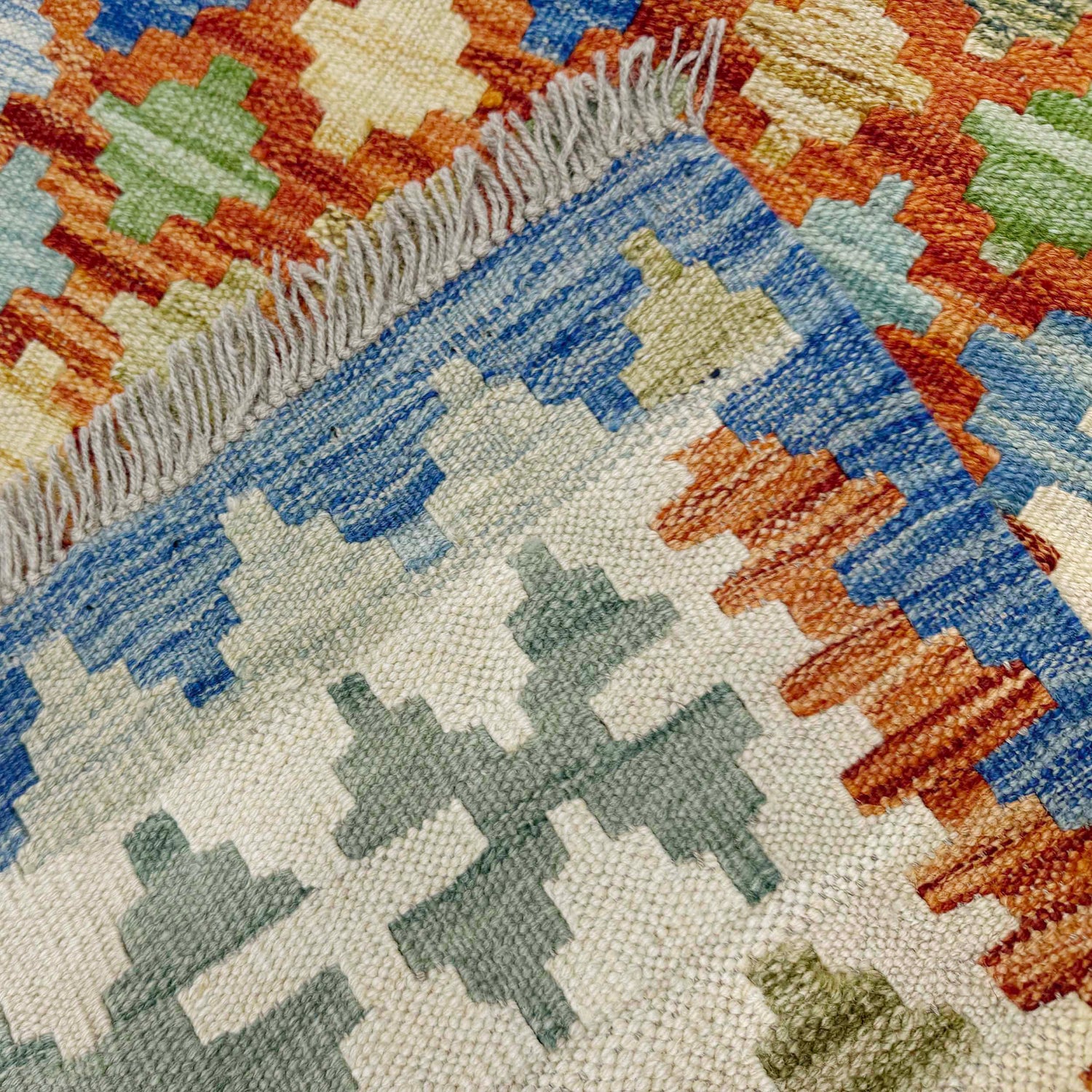 Handmade Turkish Design Wool Kilim 5' 10" x 8' 1" ft / 179 x 246 cm - No. Y39501