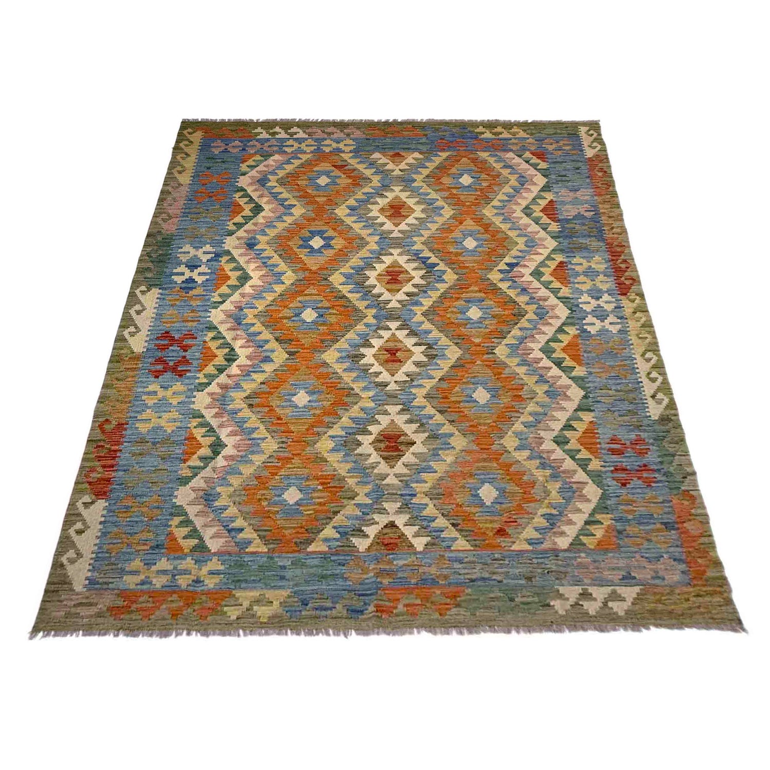 Hand Knotted Flatweave Kilim 5' 9" x 8' 1" ft / 175 x 247 cm - No. Y39502