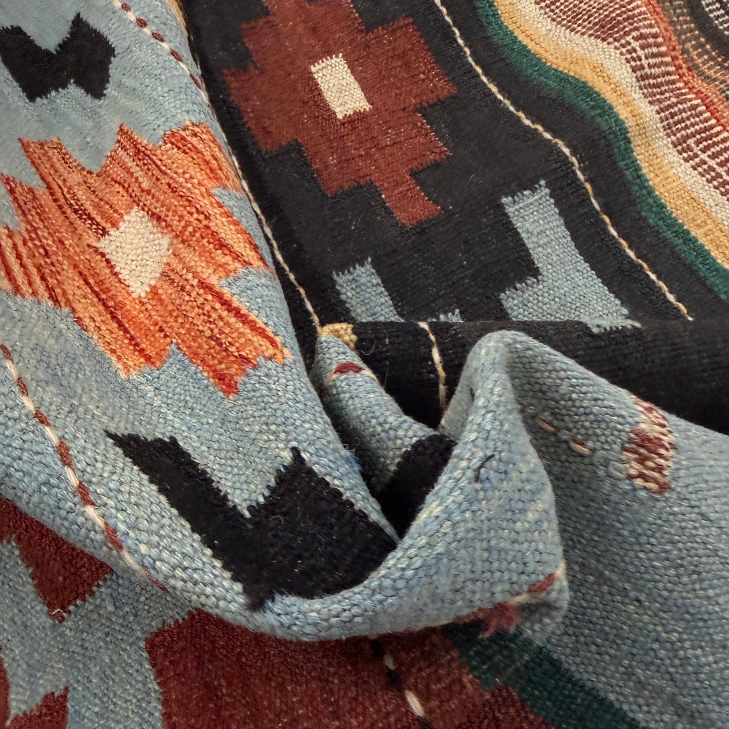 Handmade Afghan Vegetable Kilim 5' 11" x 7' 9" ft / 180 x 237 cm - No. Y39504