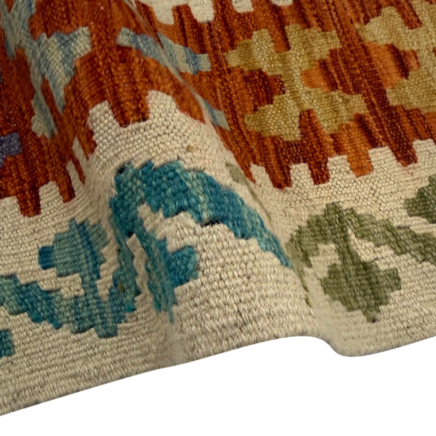 Hand Made Afghan Kilim 5' 9" x 7' 11" ft / 174 x 241 cm - No. Y39505