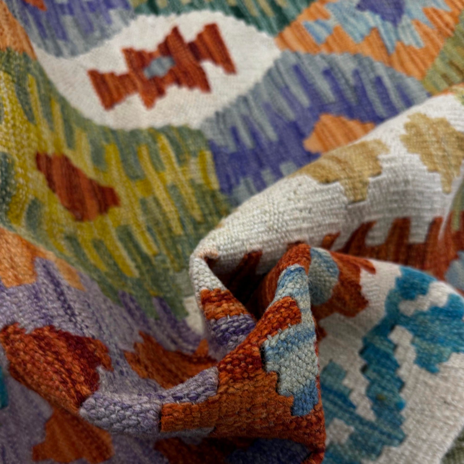 Hand Made Afghan Kilim 5' 9" x 7' 11" ft / 174 x 241 cm - No. Y39505