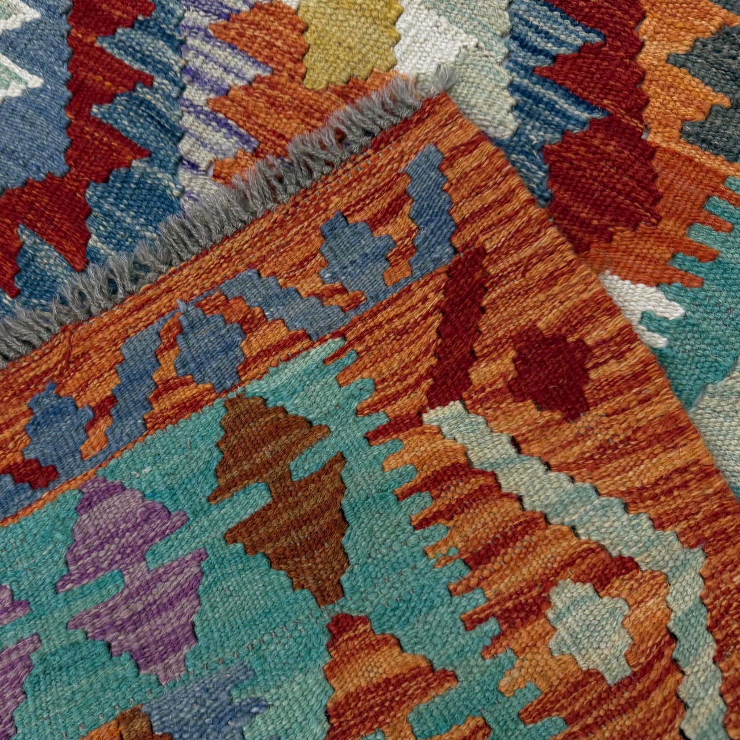 Handmade Vegetable Kilim 4' 4" x 6' 2" ft / 131 x 188 cm - No. Y39508