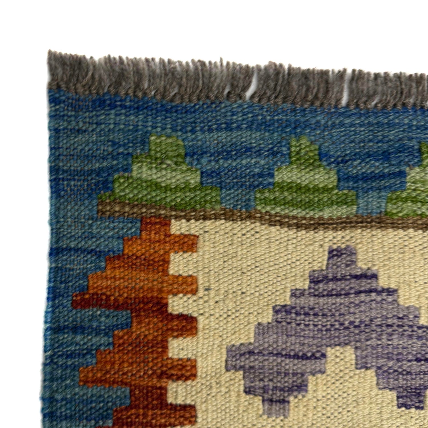 Multi Color ful Flat-Weave Wool Kilim 5' 7" x 8' 1" ft / 170 x 246 cm - No. Y39509