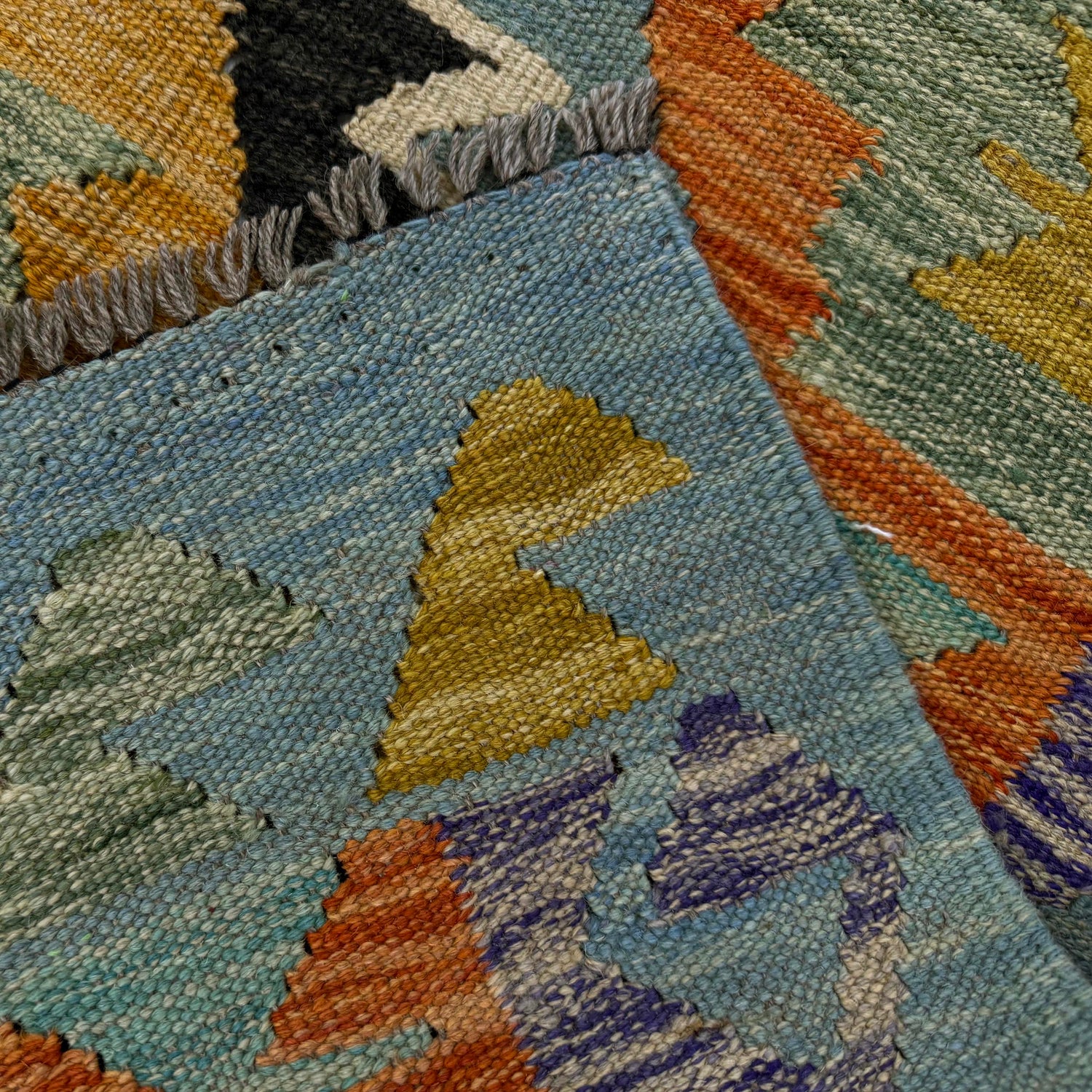 Handmade Vegetable Kelim 4' 0" x 6' 6" ft / 122 x 199 cm - No. Y39511