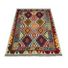 Hand Knotted Afghan Style Kilim 4' 2" x 6' 0" ft / 127 x 183 cm - No. Y39512