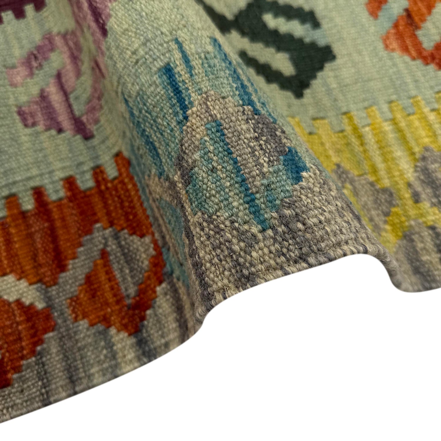 Hand Woven Wool Kelim 3' 9" x 5' 7" ft / 114 x 170 cm - No. Y39513