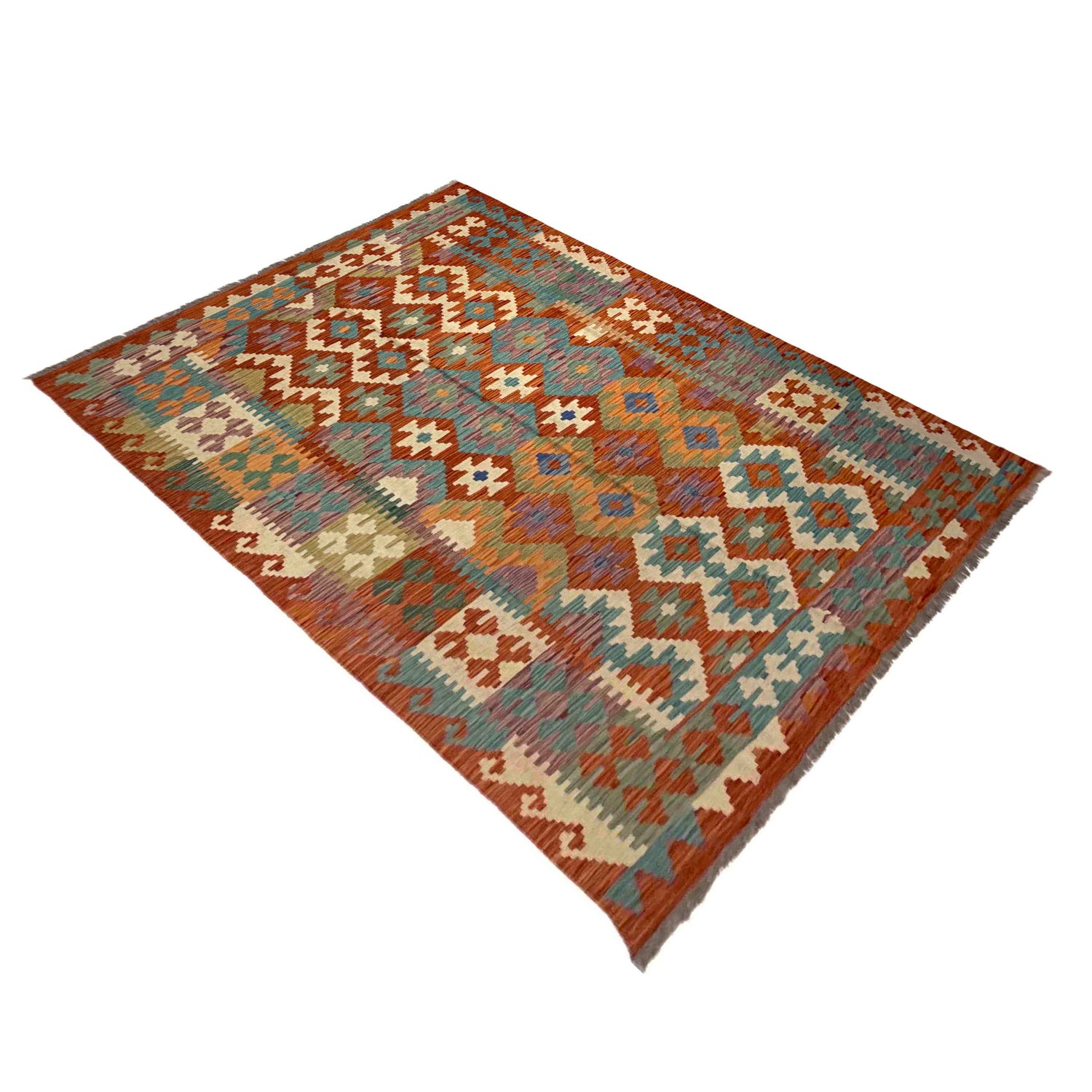 Handmade Vegetable Kelim 5' 6" x 7' 10" ft / 168 x 240 cm - No. Y39515