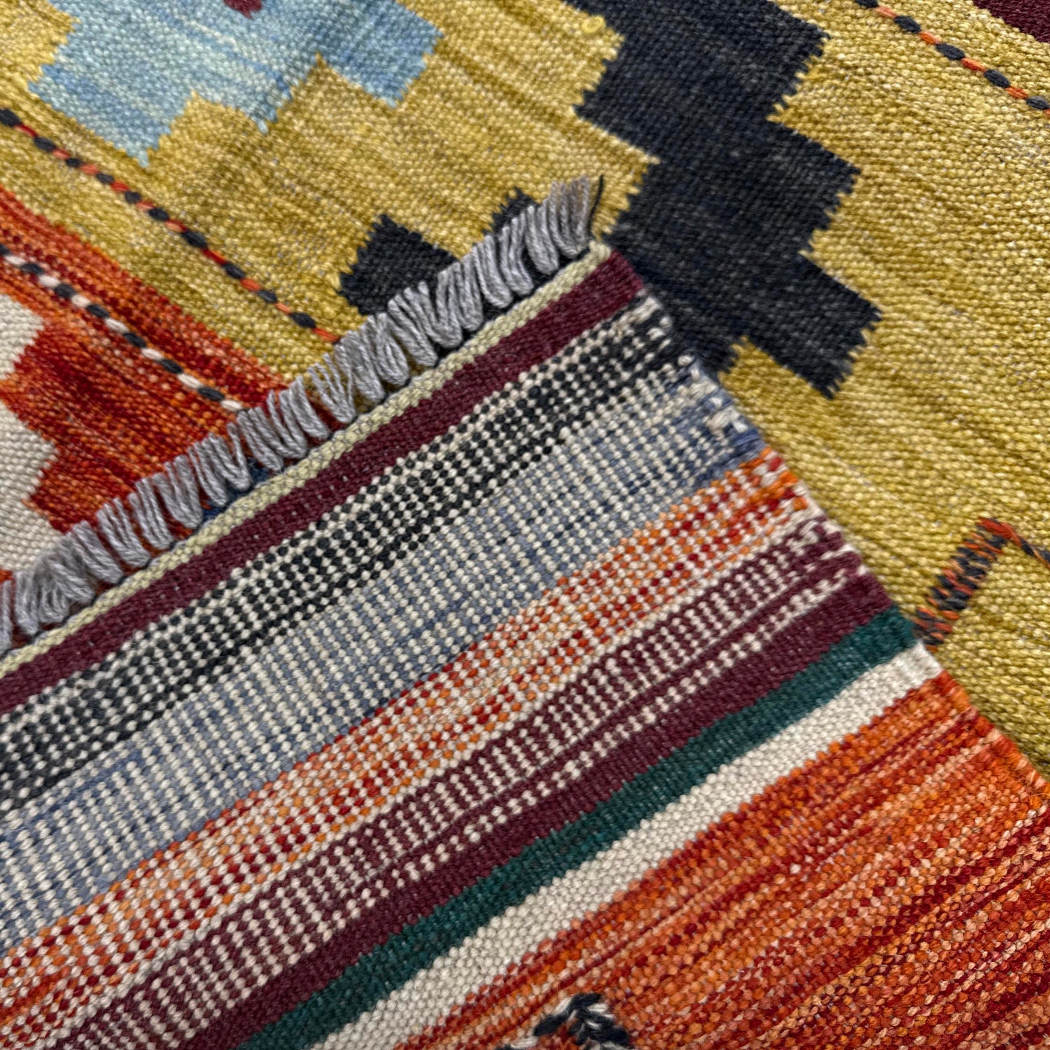 Hand Knotted Afghan Style Kilim 5' 9" x 8' 0" ft / 174 x 244 cm - No. Y39516