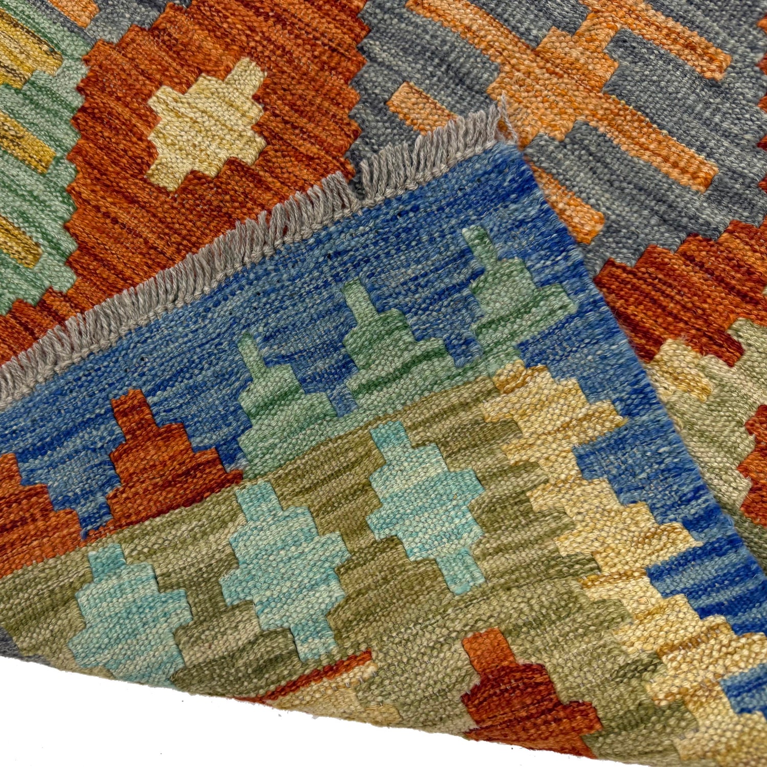 Handmade Turkish Design Wool Kilim 5' 8" x 7' 8" ft / 173 x 234 cm - No. Y39518