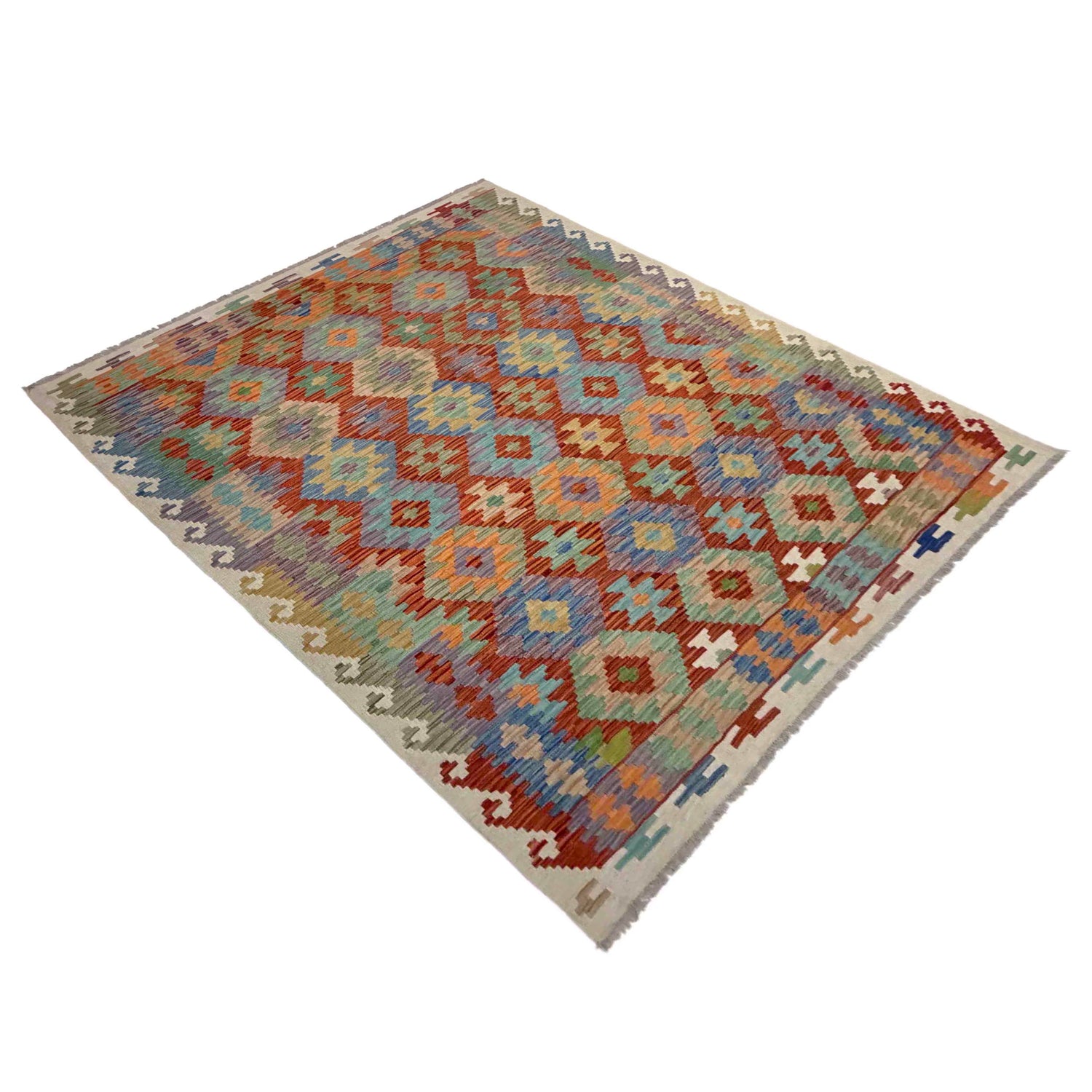 Hand Knotted Flatweave Kilim 5' 11" x 8' 1" ft / 180 x 246 cm - No. Y39520
