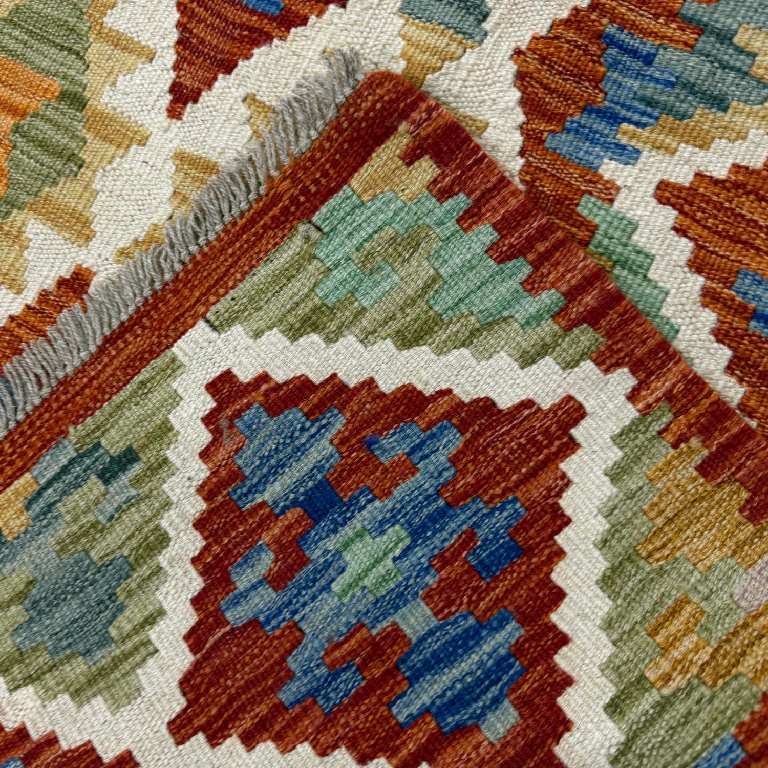 Handmade Afghan Vegetable Kilim 5' 9" x 8' 2" ft / 176 x 248 cm - No. Y39522