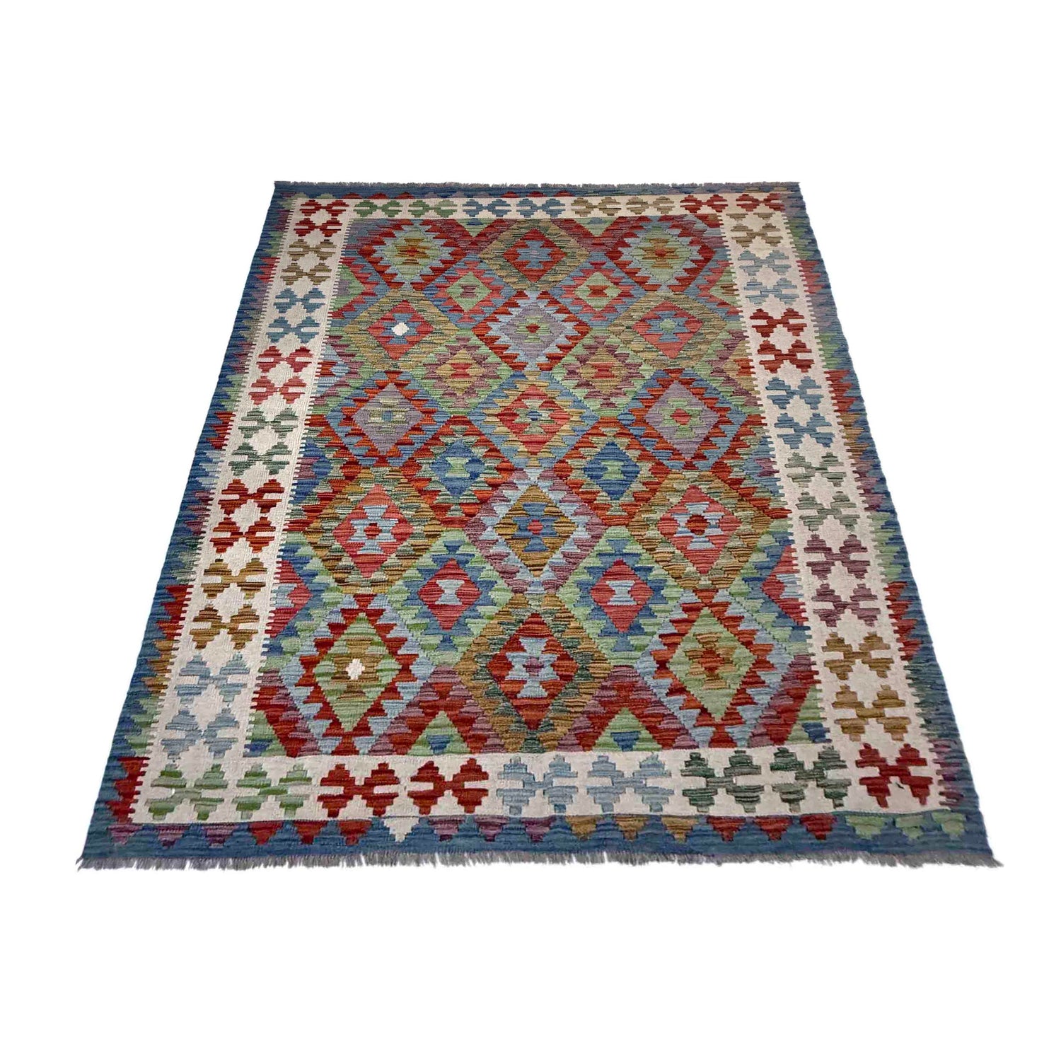 Hand Made Afghan Kilim 5' 10" x 8' 1" ft / 178 x 246 cm - No. Y39523