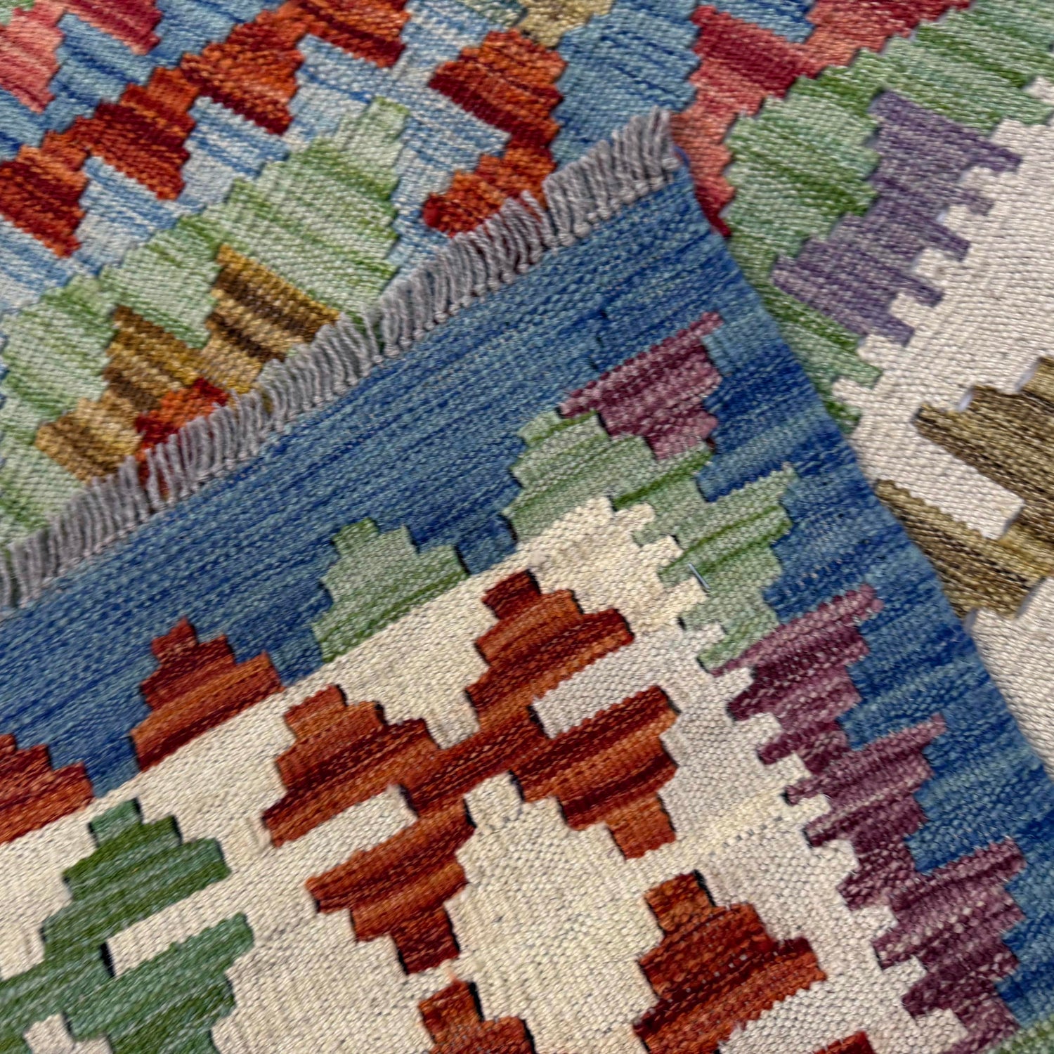 Hand Made Afghan Kilim 5' 10" x 8' 1" ft / 178 x 246 cm - No. Y39523