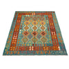 Multi Color ful Flat-Weave Wool Kilim 5' 7" x 7' 11" ft / 171 x 241 cm - No. Y39524