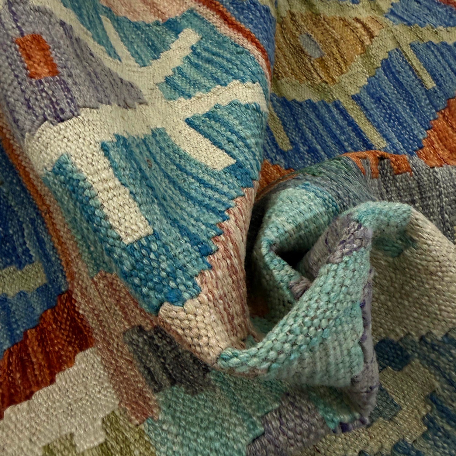 Handmade Vegetable Kilim 5' 10" x 8' 2" ft / 178 x 250 cm - No. Y39525