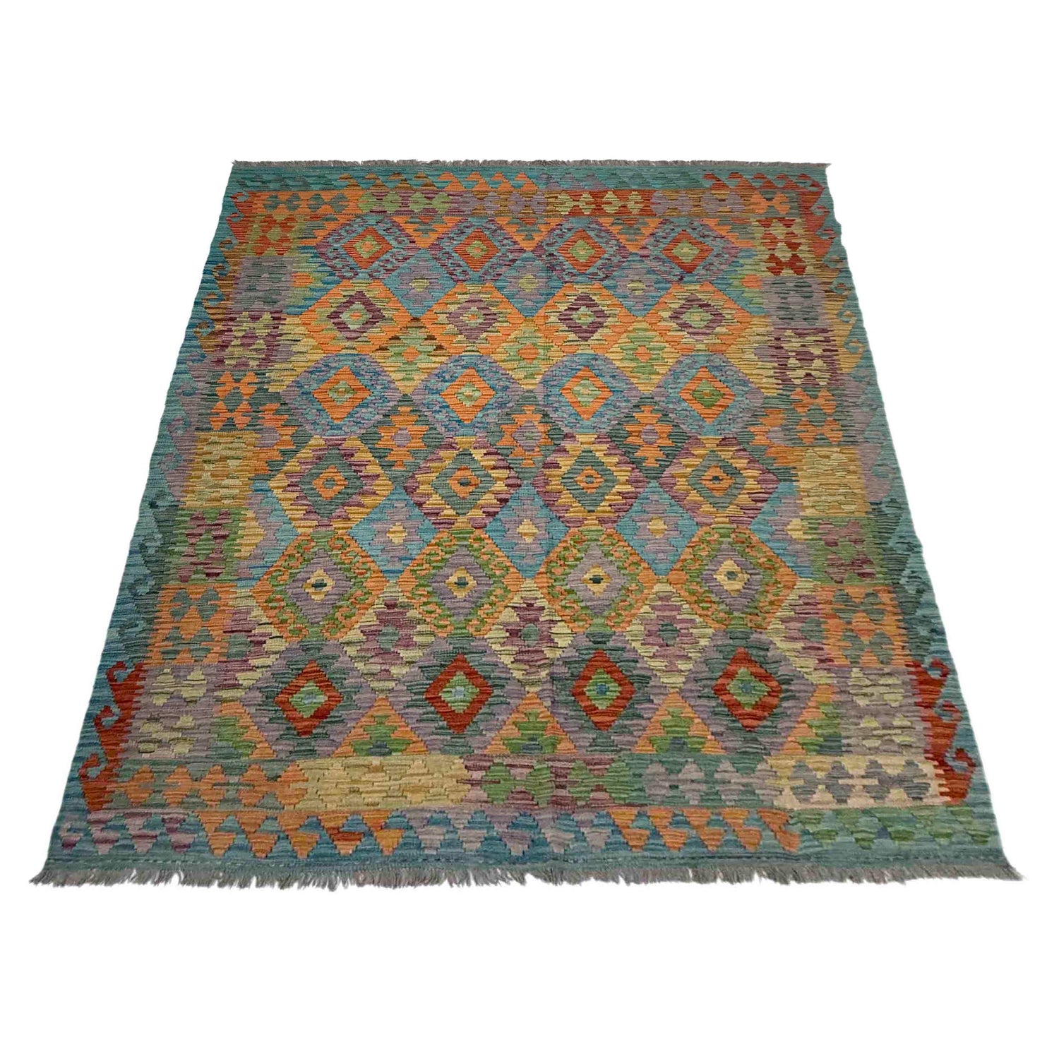 Handmade Vegetable Kelim 5' 10" x 8' 1" ft / 177 x 247 cm - No. Y39526