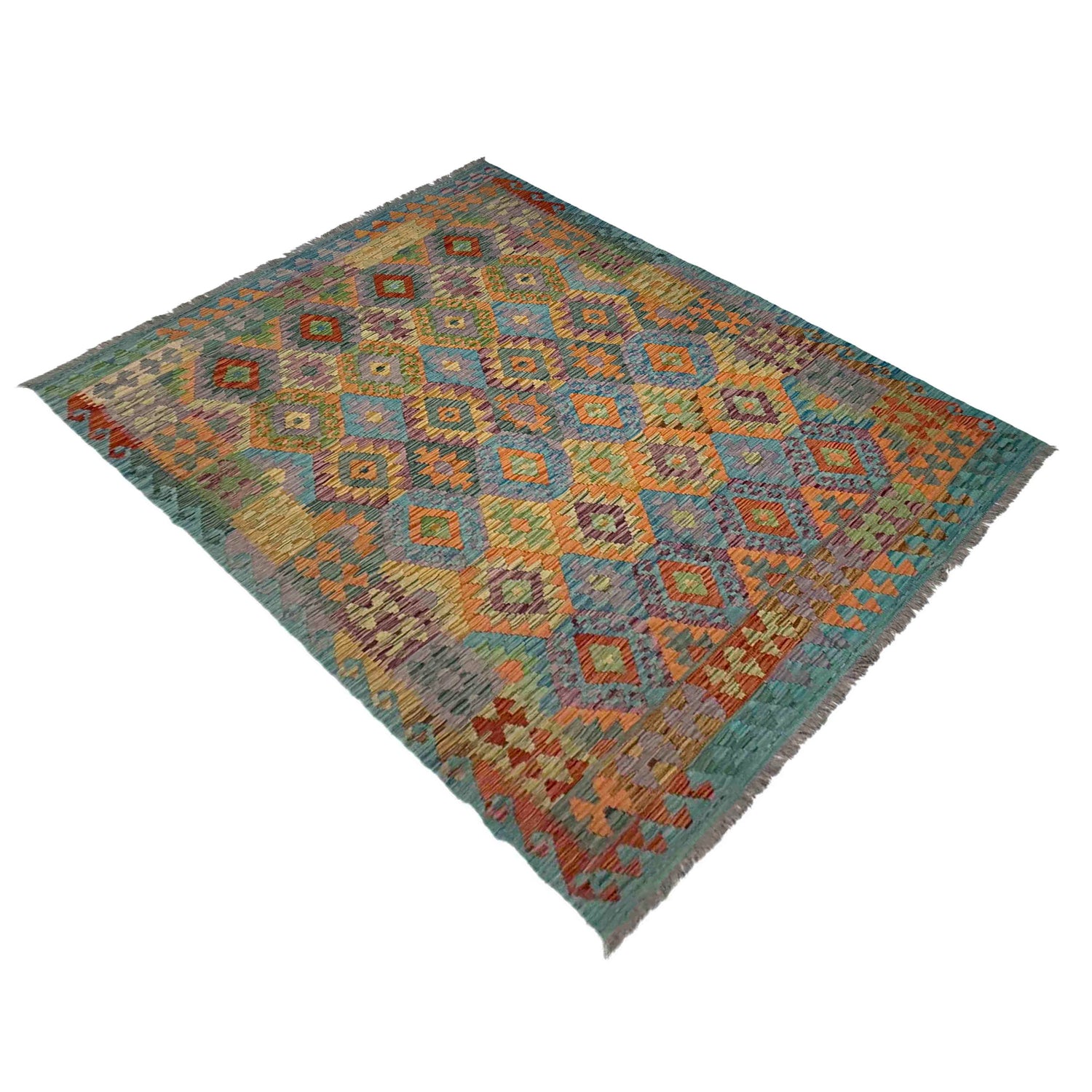 Handmade Vegetable Kelim 5' 10" x 8' 1" ft / 177 x 247 cm - No. Y39526