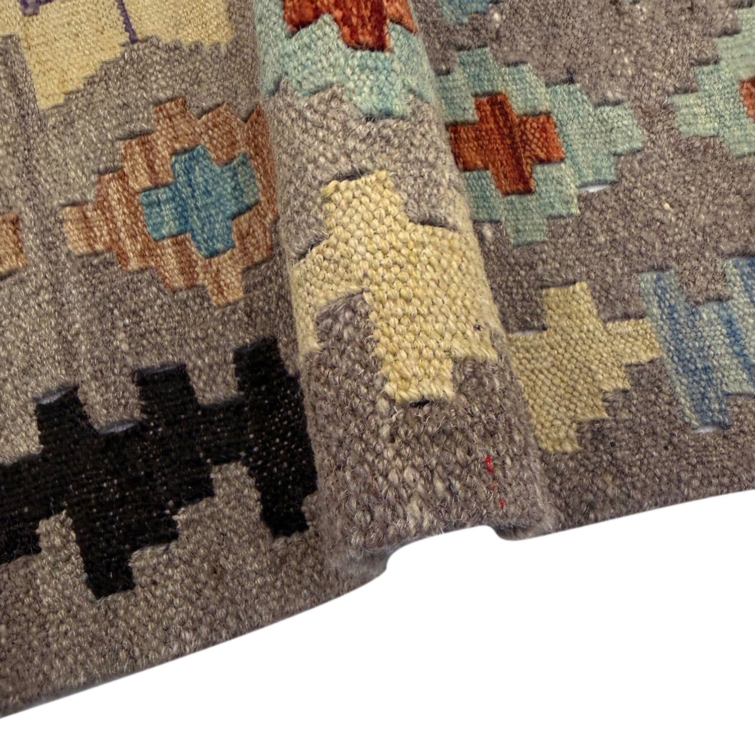 Hand Knotted Afghan Style Kilim 5' 11" x 8' 1" ft / 181 x 246 cm - No. Y39527