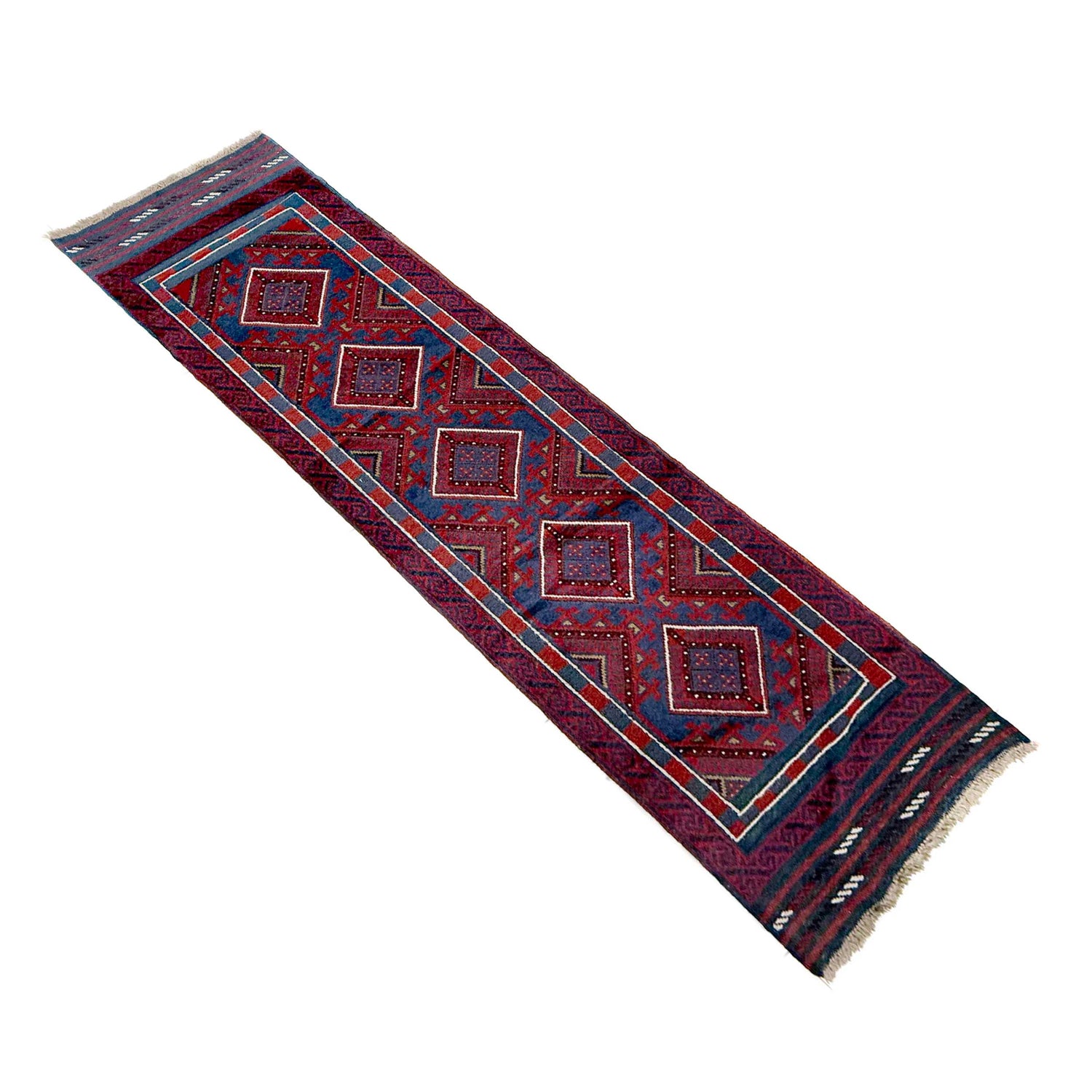 Hand Knotted Mashwani Runner Rug 2' 2" x 7' 11" ft / 65 x 242 cm - No. Y39529