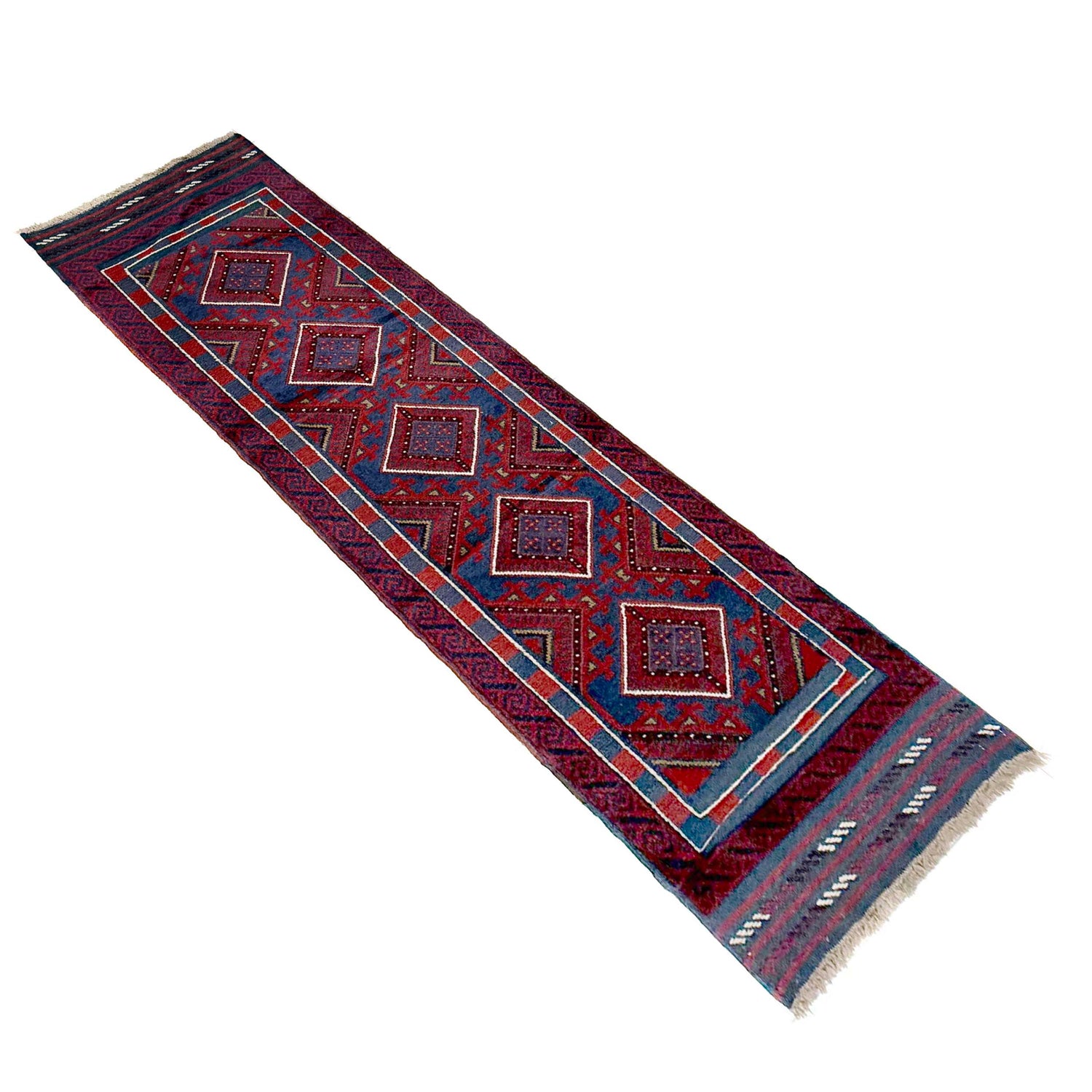 Hand Knotted Mashwani Runner Rug 2' 2" x 7' 11" ft / 65 x 242 cm - No. Y39529