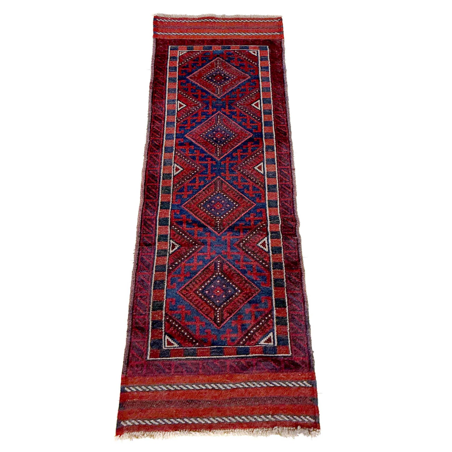 Handmade Afghan Runner Rug 2' 2" x 7' 9" ft / 65 x 237 cm - No. Y39530