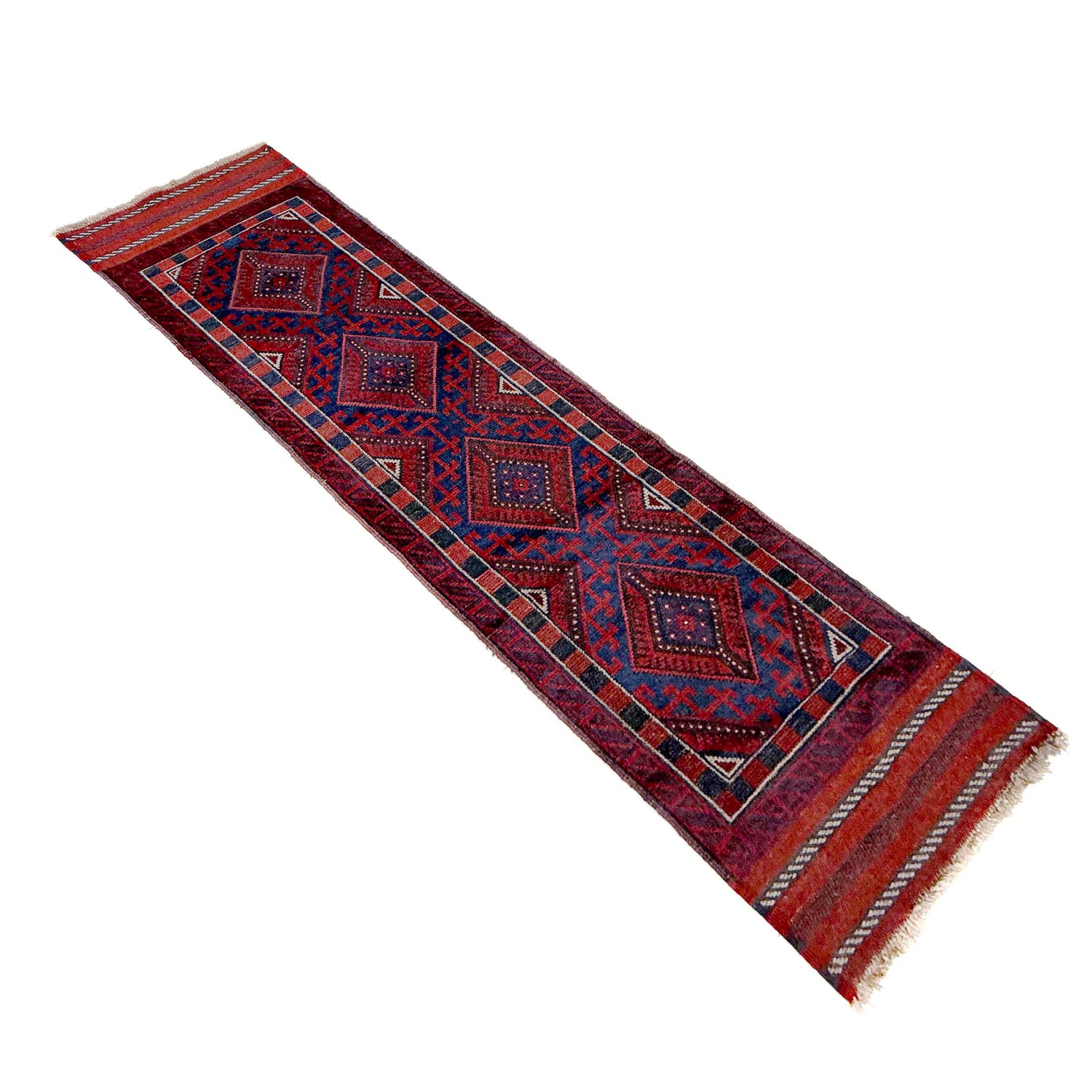 Handmade Afghan Runner Rug 2' 2" x 7' 9" ft / 65 x 237 cm - No. Y39530