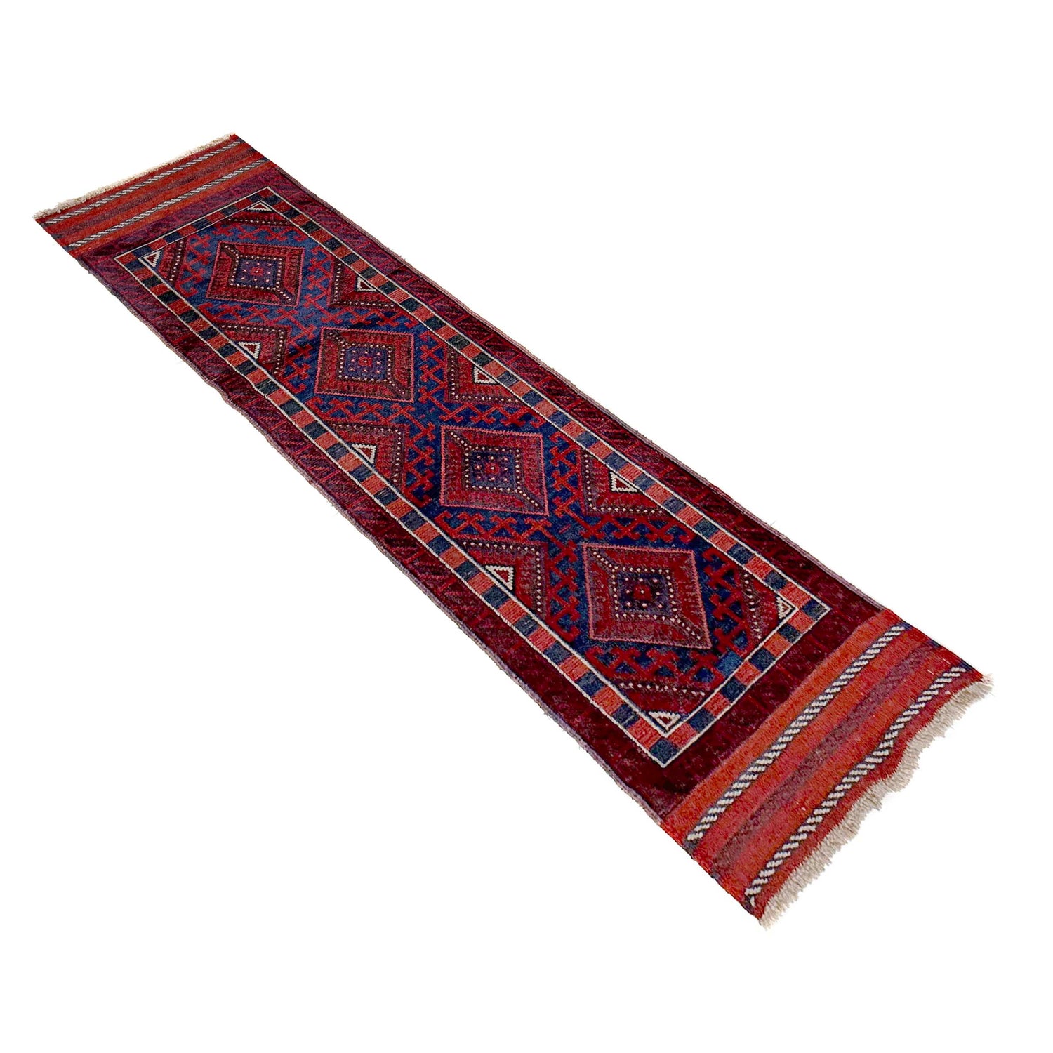 Handmade Afghan Runner Rug 2' 2" x 7' 9" ft / 65 x 237 cm - No. Y39530