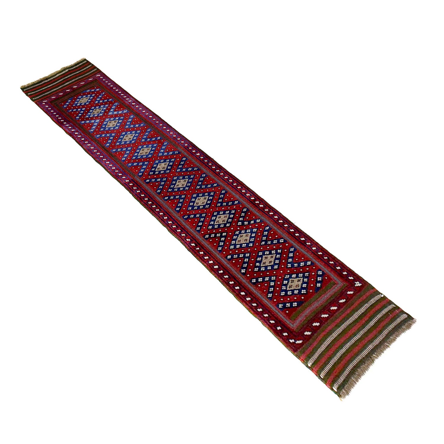 Hand Knotted Mashwani Runner Rug 1' 10" x 8' 4" ft / 55 x 255 cm - No. Y39532