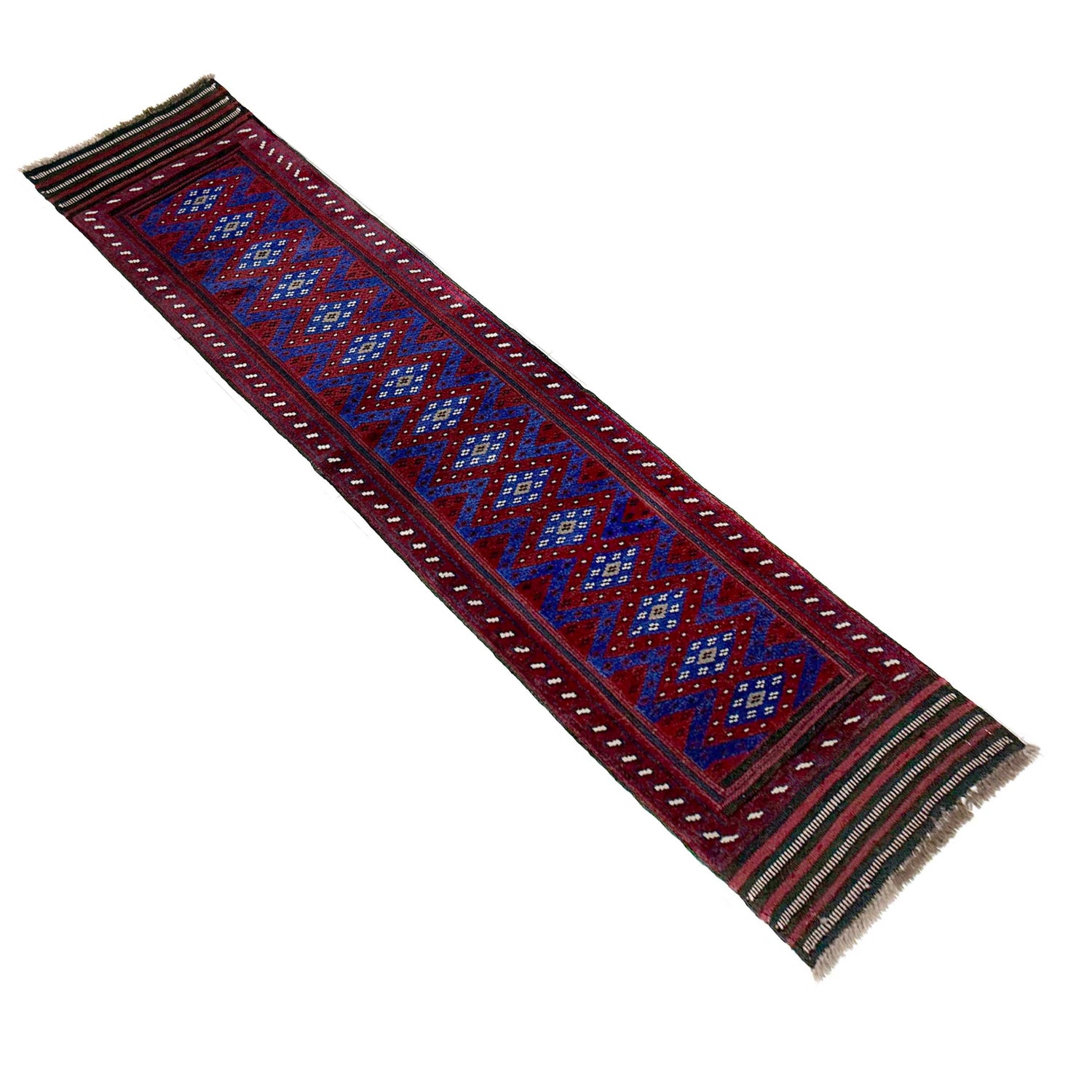 Handmade Mushwani Runner Rug 1' 11" x 8' 3" ft / 58 x 252 cm - No. Y39533