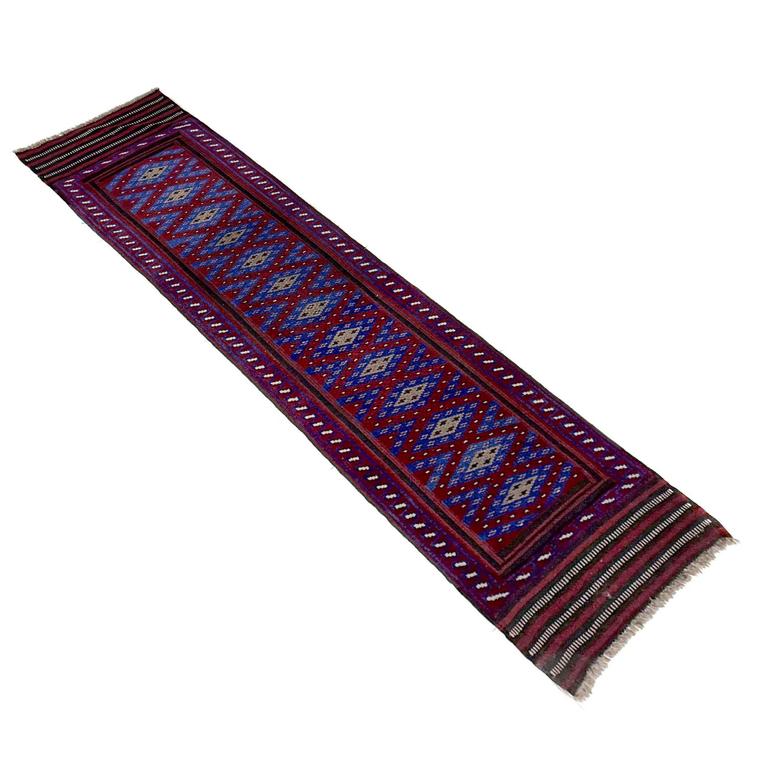 Hand Knotted Mashwani Runner Rug 1' 11" x 8' 5" ft / 58 x 257 cm - No. Y39542