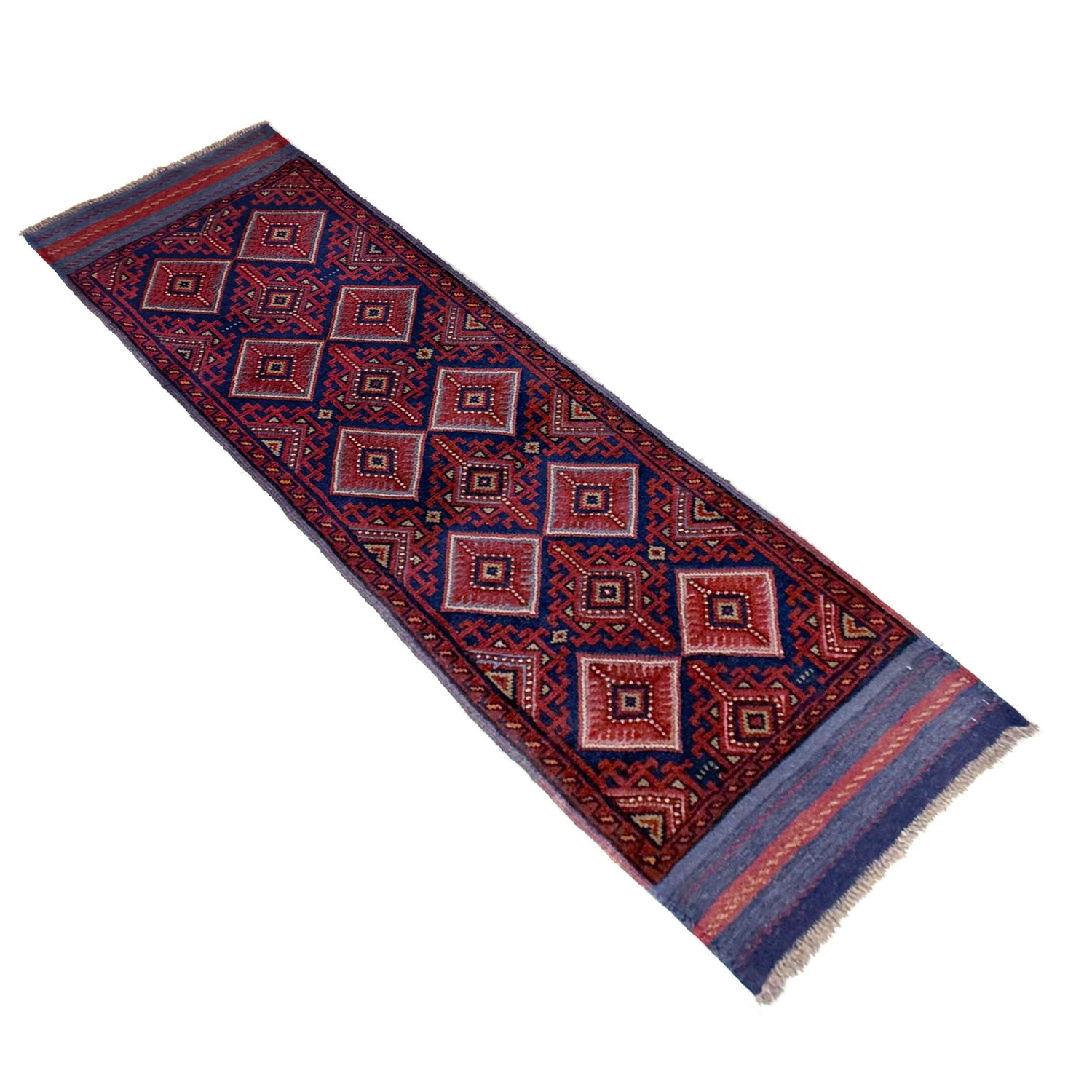 Hand Knotted Mashwani Runner Rug 2' 0" x 8' 8" ft / 61 x 263 cm - No. Y39543