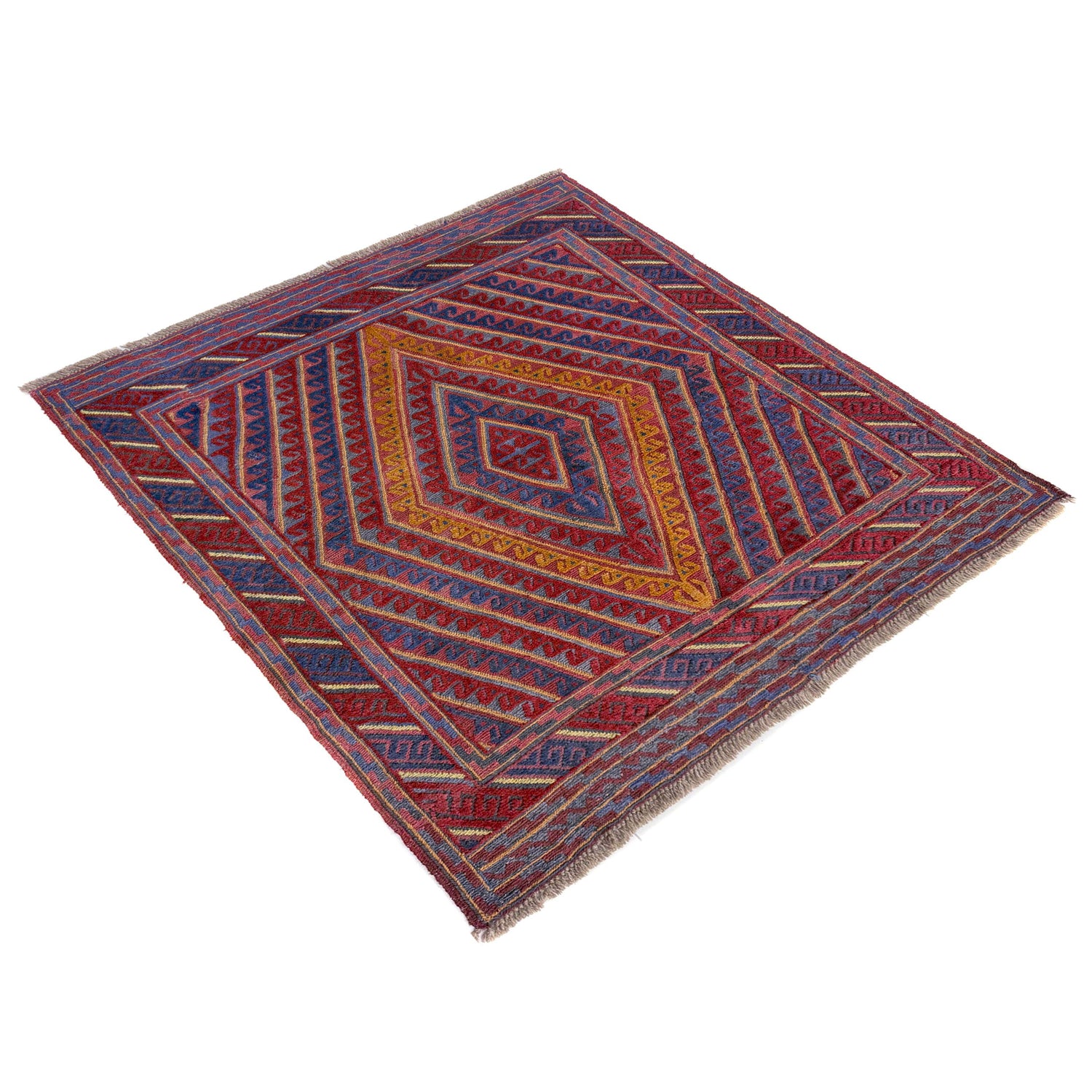 Multi Color Mashwani Small Area Rug 3' 11" x 4' 2" ft / 120 x 126 cm - No. Y39546