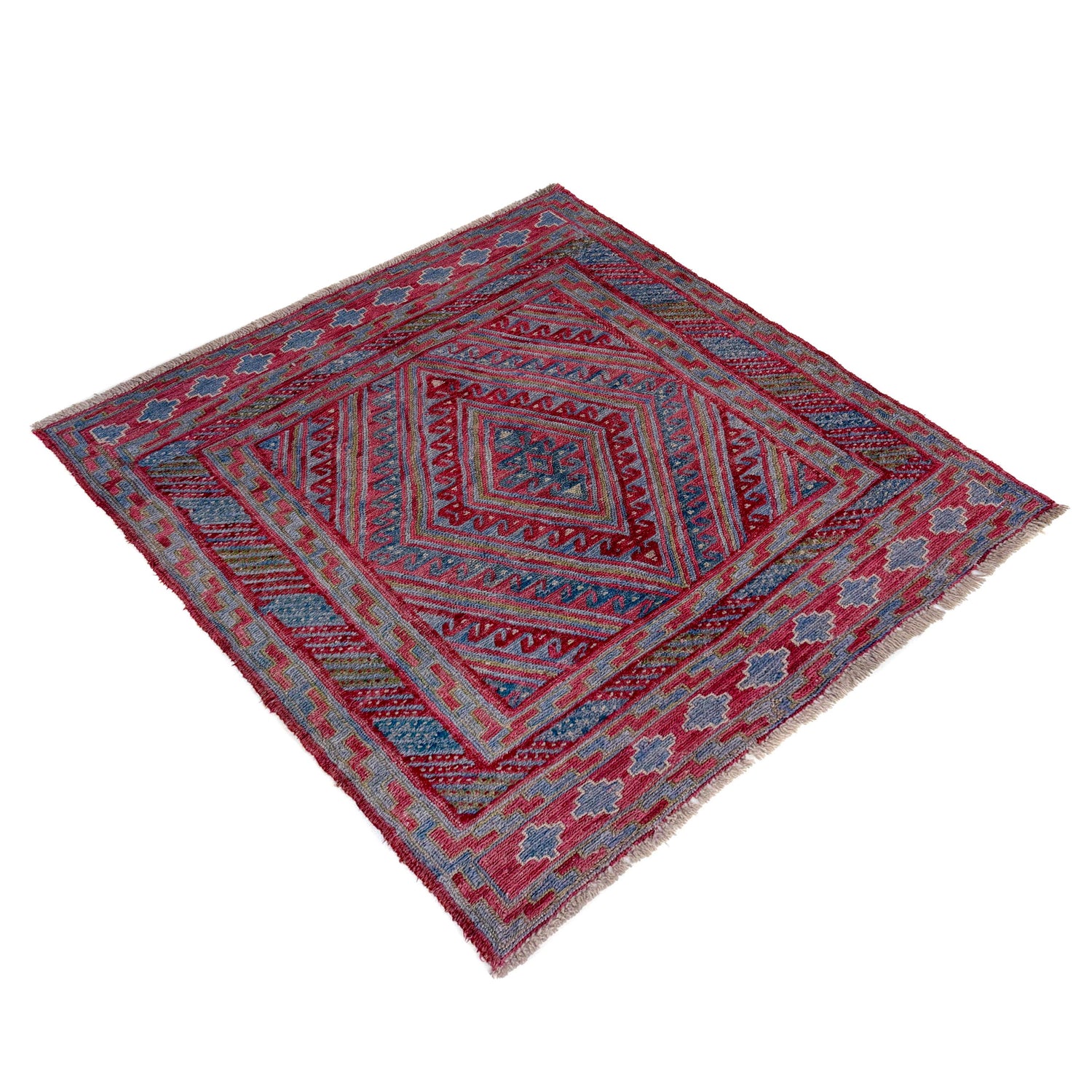 Handmade Afghan Carpet 3' 8" x 4' 2" ft / 111 x 127 cm - No. Y39547