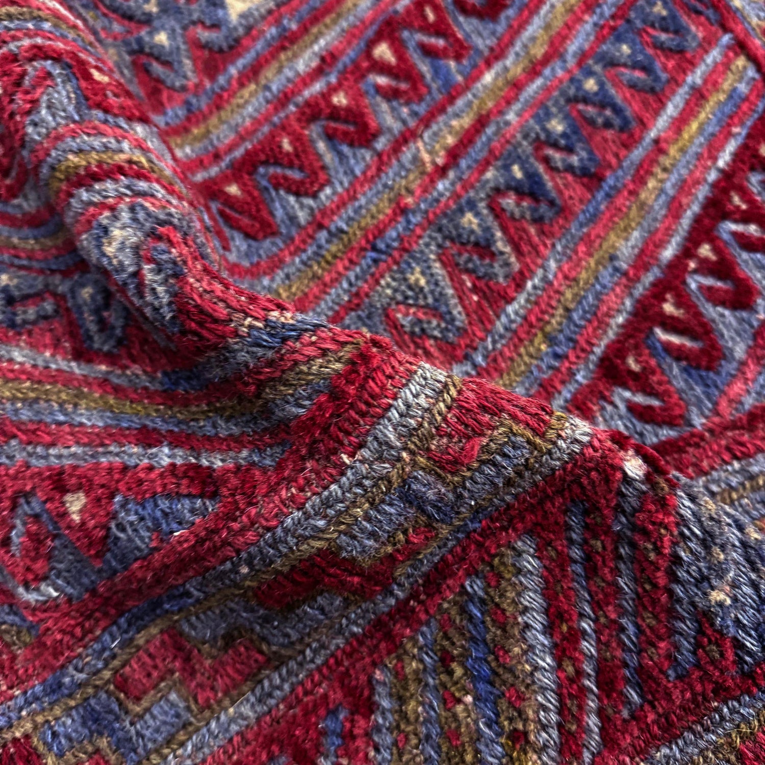 Handmade Afghan Carpet 3' 8" x 4' 2" ft / 111 x 127 cm - No. Y39547