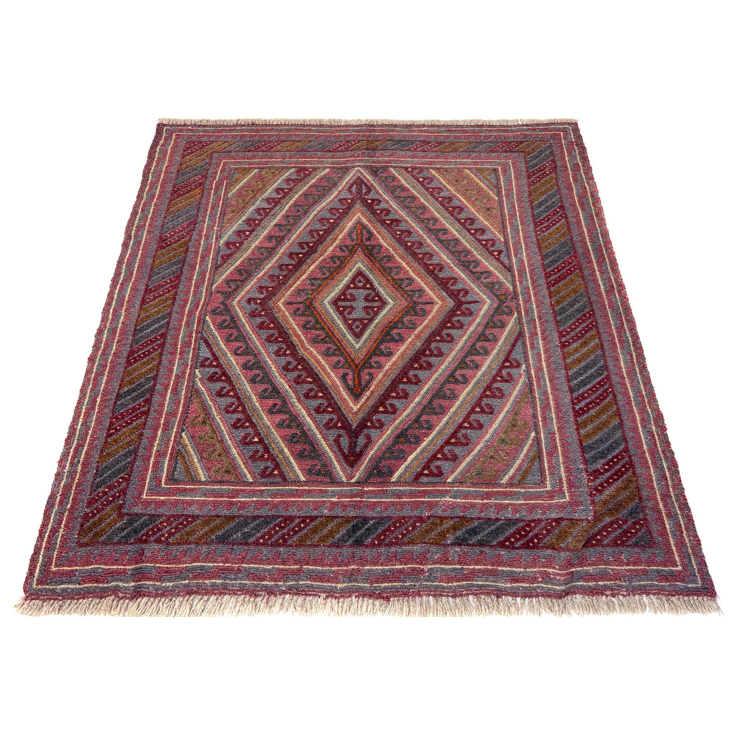 Hand Knotted Mashwani Area Rug 3' 8" x 4' 2" ft / 113 x 128 cm - No. Y39548