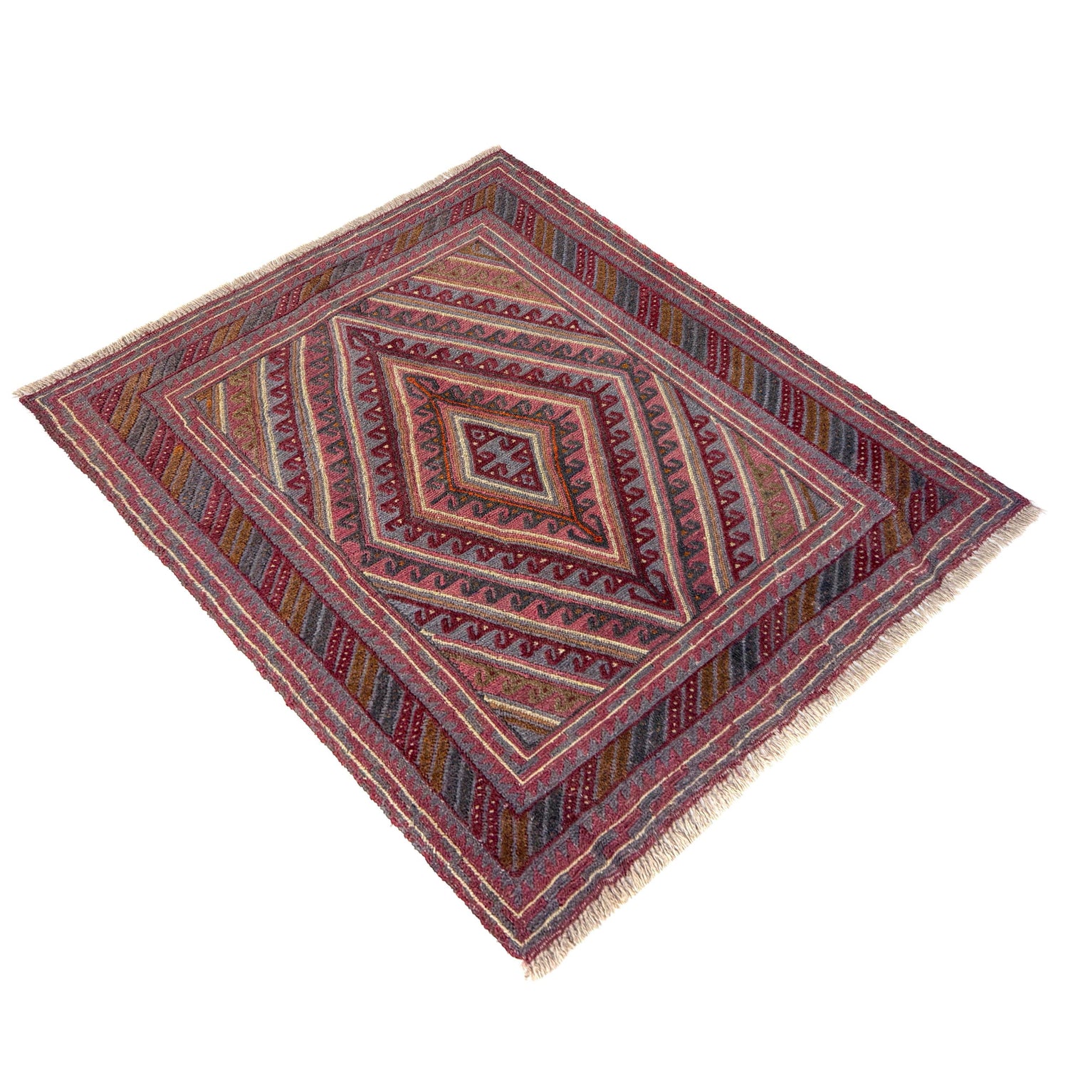 Hand Knotted Mashwani Area Rug 3' 8" x 4' 2" ft / 113 x 128 cm - No. Y39548