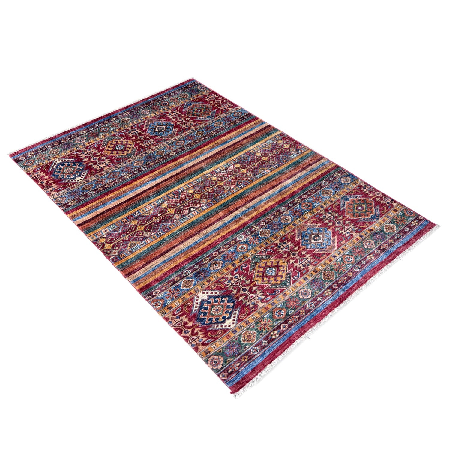 Hand Knotted Khurjeen Oriental Rug 4' 1" x 6' 0" ft / 124 x 184 cm - No. Y39558