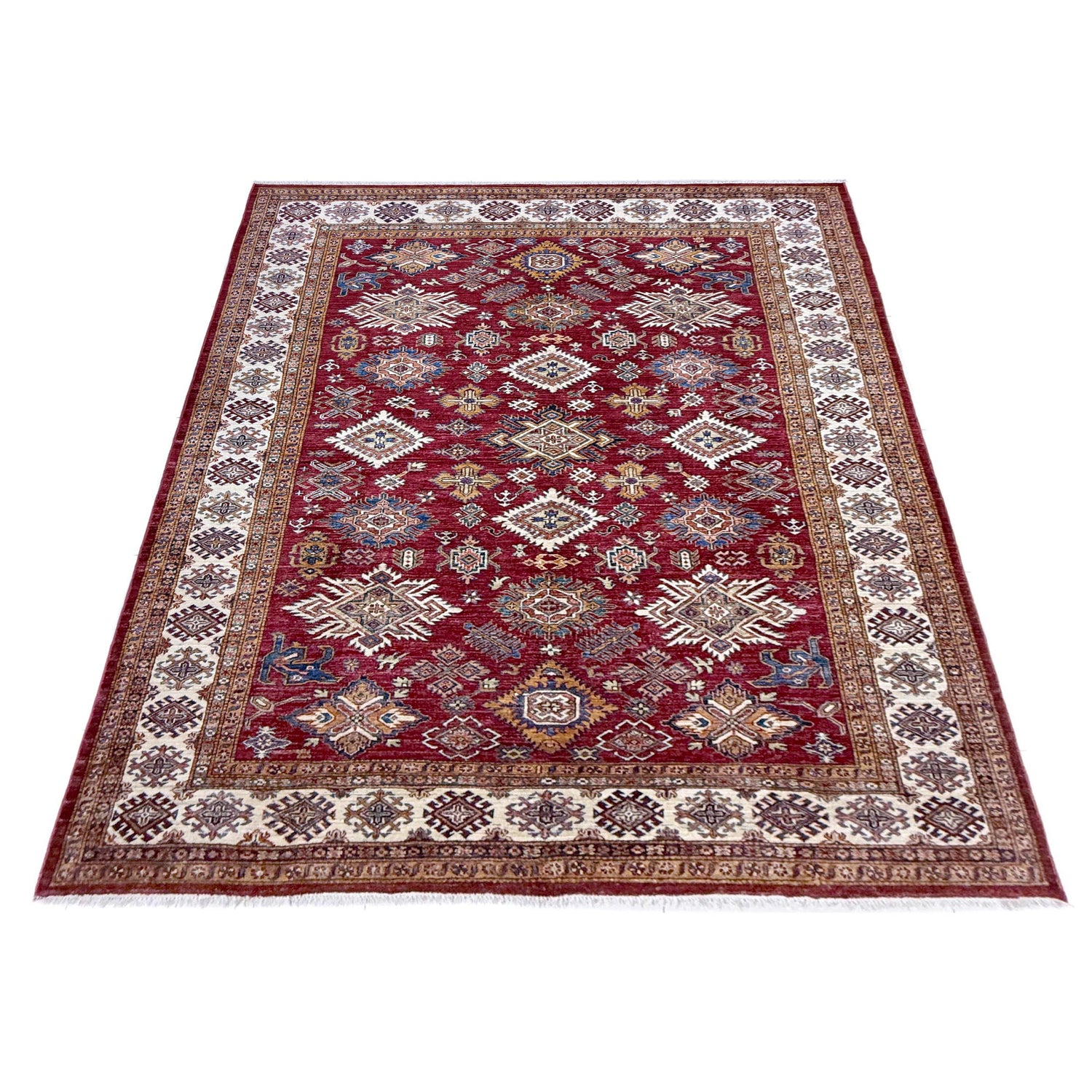 Premium Hand Knotted Kazak Rug 6' 11" x 10' 1" ft / 212 x 307 cm - No. Y39561