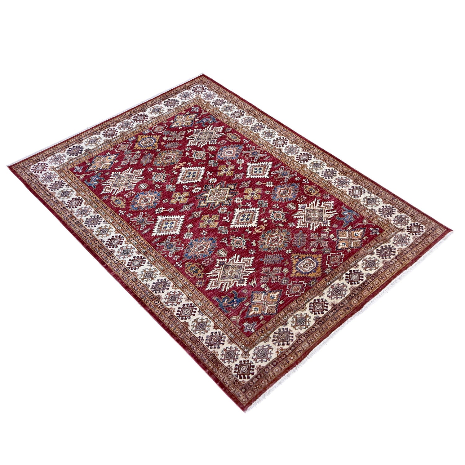 Premium Hand Knotted Kazak Rug 6' 11" x 10' 1" ft / 212 x 307 cm - No. Y39561