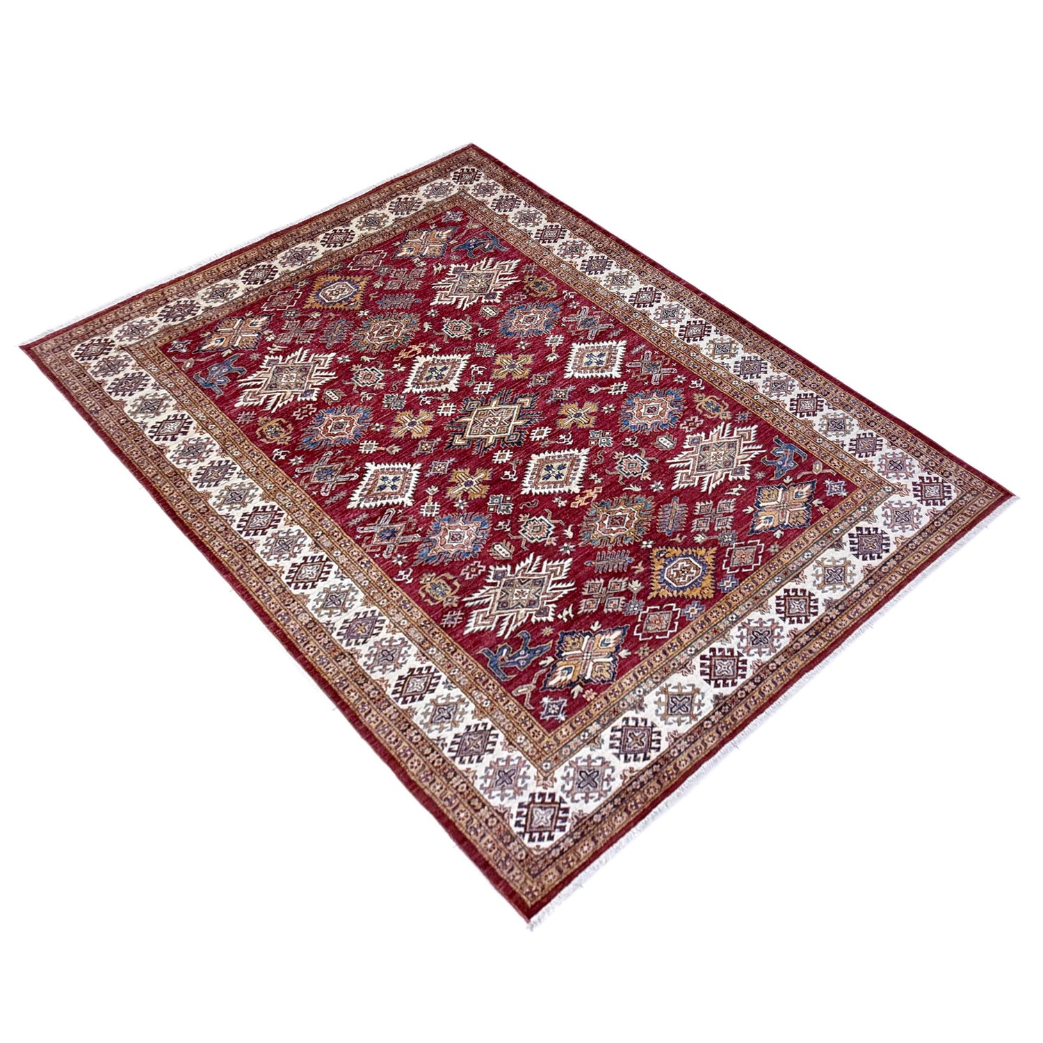 Premium Hand Knotted Kazak Rug 6' 11" x 10' 1" ft / 212 x 307 cm - No. Y39561