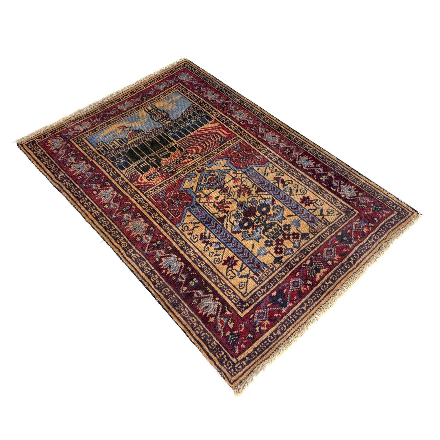 Islamic Prayer Carpet 2' 8" x 3' 8" ft / 82 x 111 cm - No. Y39568