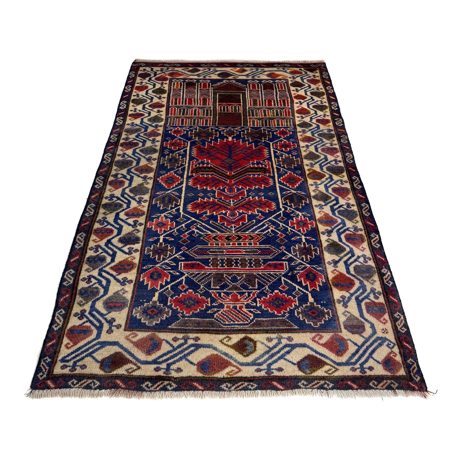 Handmade Prayer Rug 2' 7" x 4' 8" ft / 78 x 141 cm - No Y39569