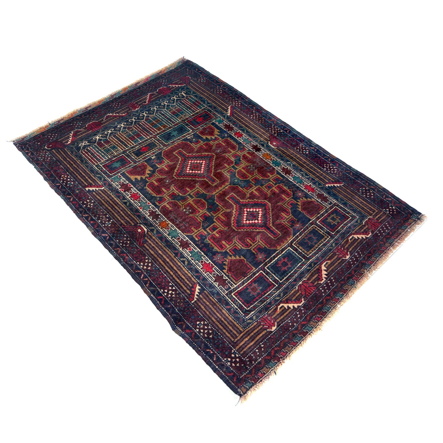 Muslim Prayer Rug 2' 11" x 4' 3" ft / 90 x 130 cm - No. Y39570