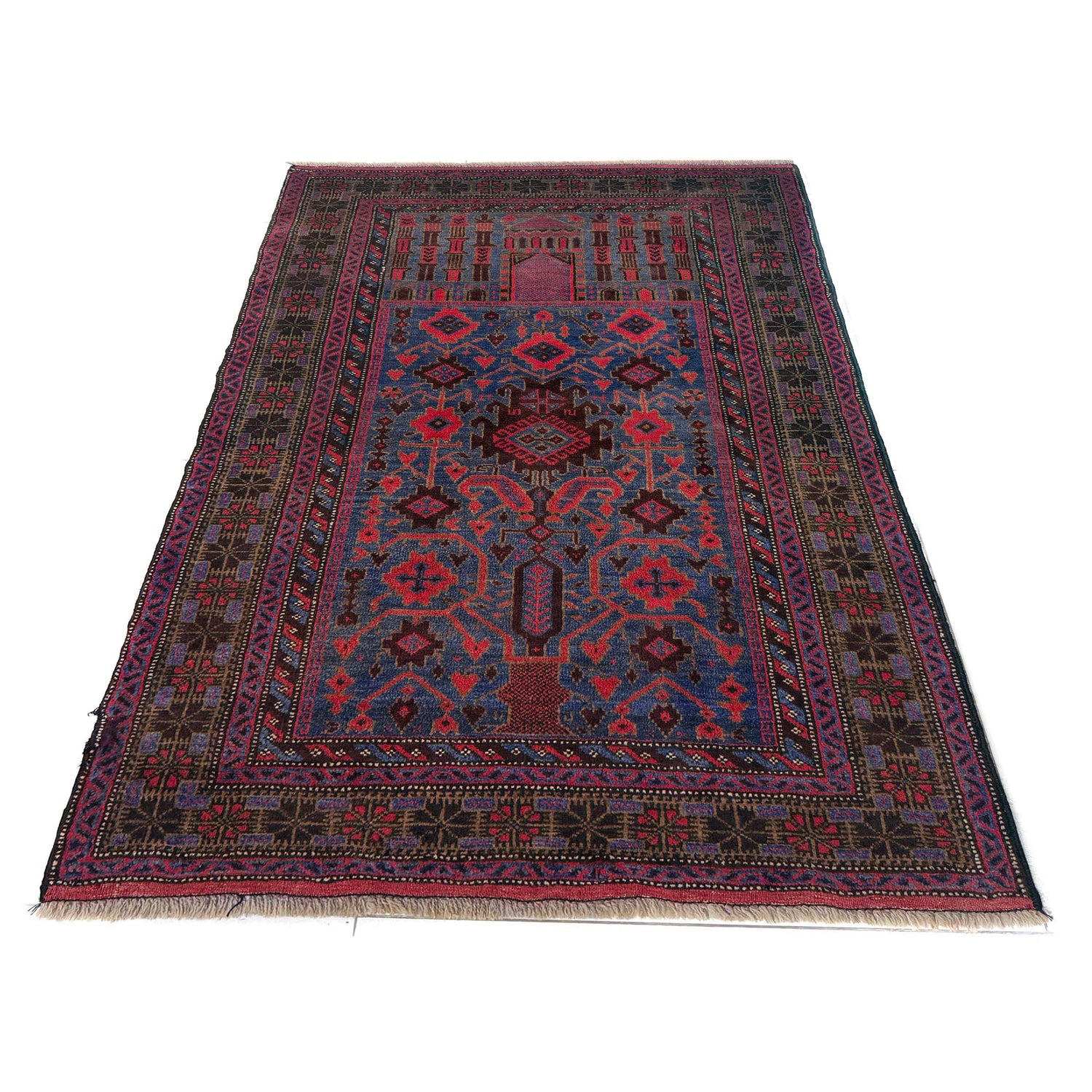 Muslim Prayer Rug 2' 11" x 4' 5" ft / 90 x 135 cm - No. Y39573
