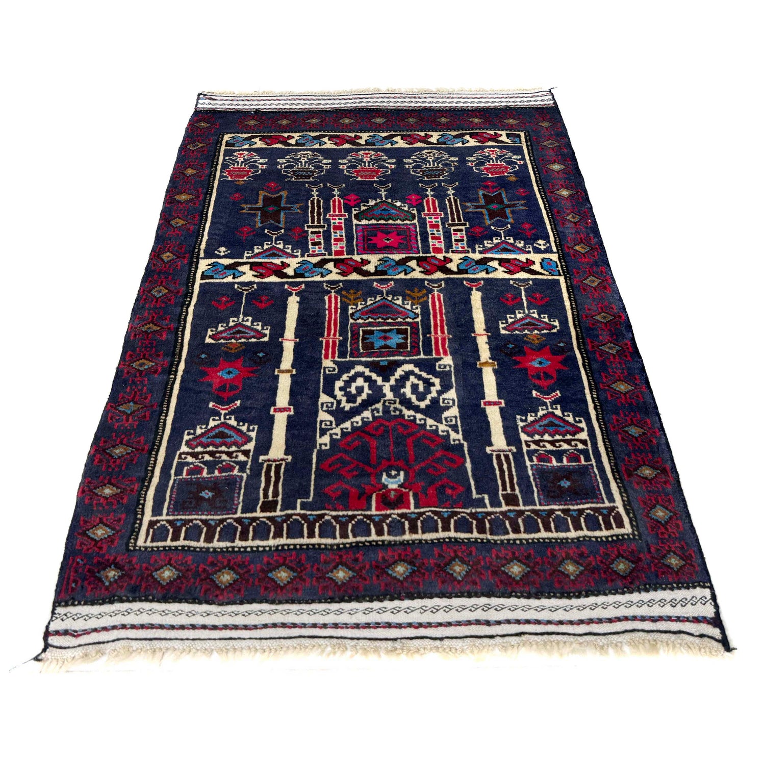 Muslim Prayer Rug 2' 4" x 3' 5" ft / 71 x 105 cm - No. Y39575