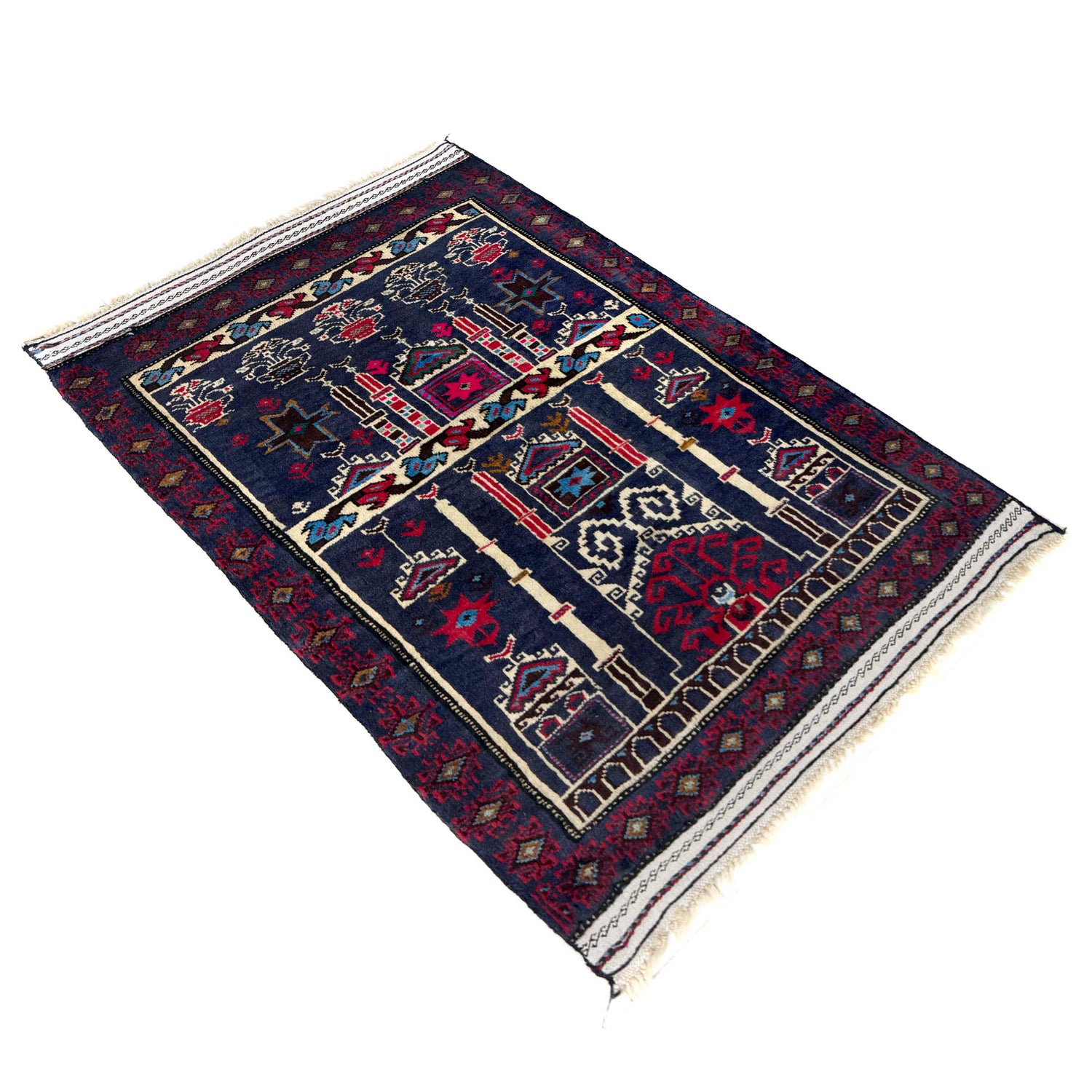 Muslim Prayer Rug 2' 4" x 3' 5" ft / 71 x 105 cm - No. Y39575