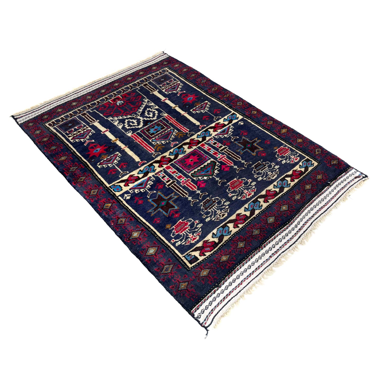 Muslim Prayer Rug 2' 4" x 3' 5" ft / 71 x 105 cm - No. Y39575