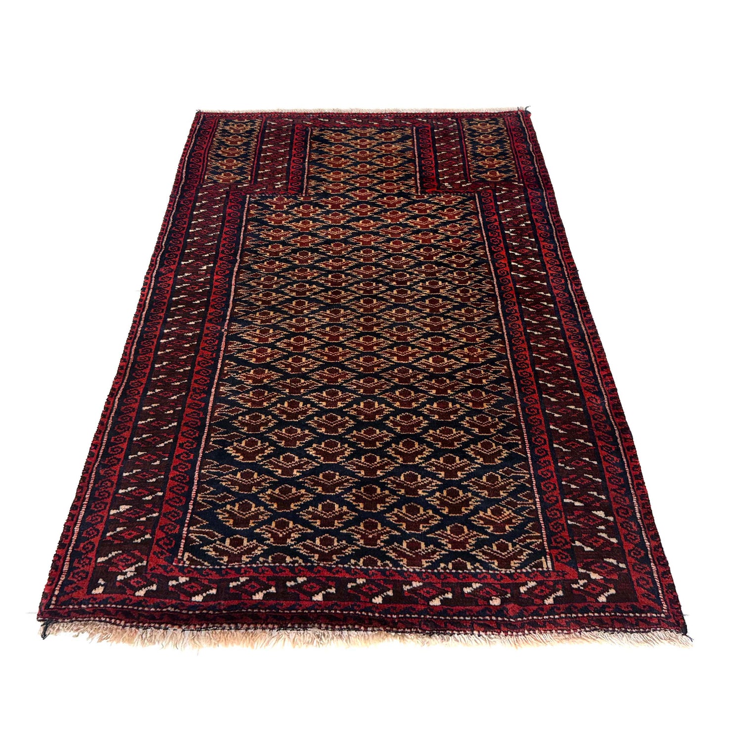 Handmade Prayer Rug 2' 7" x 4' 1" ft / 78 x 125 cm - No. Y39582