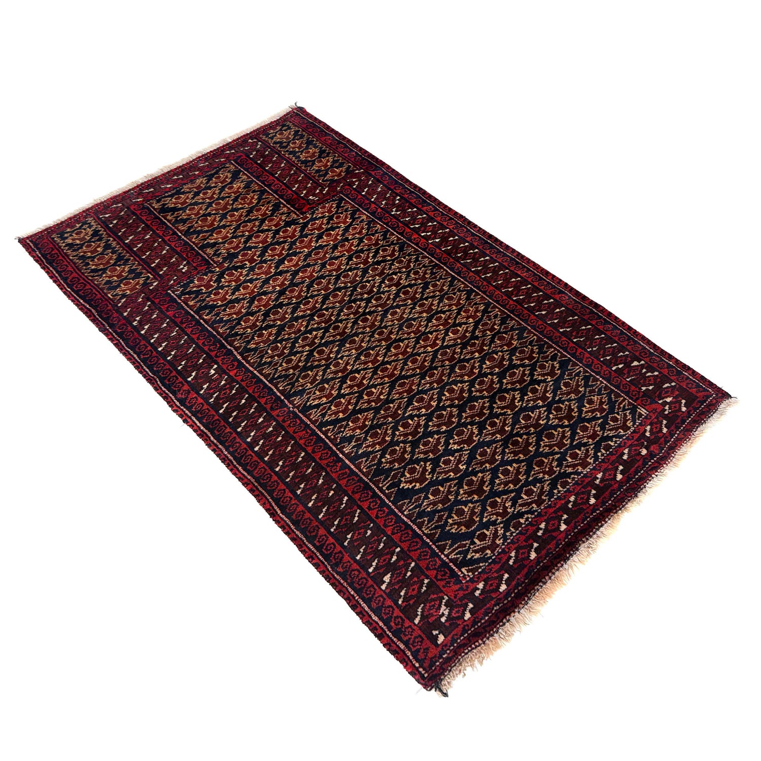Handmade Prayer Rug 2' 7" x 4' 1" ft / 78 x 125 cm - No. Y39582